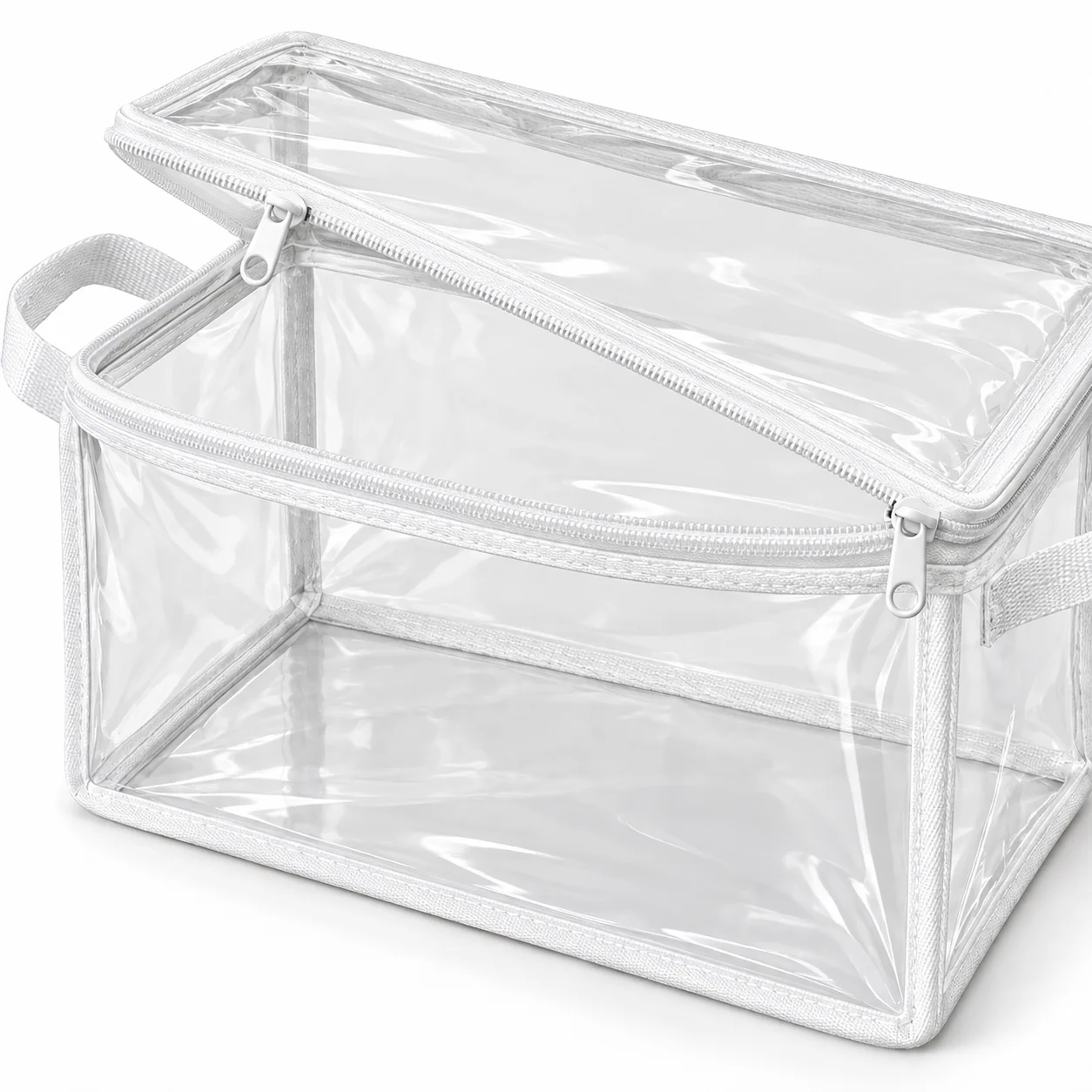 Clear White-Trim Accessory Storage Bag, Small