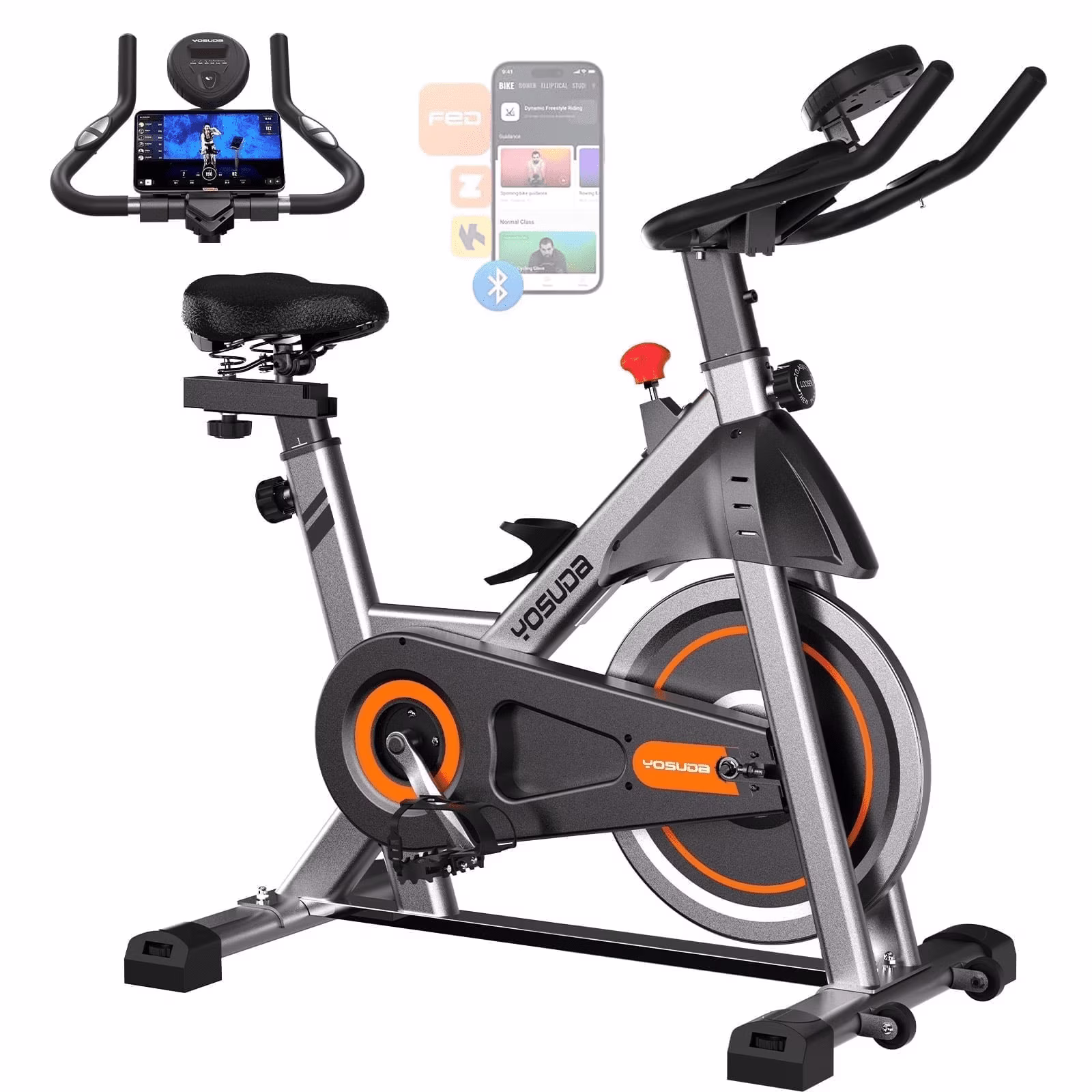 Exercise Bike Stationary Indoor Cycling Bike for Home 300 Lbs Weight Capacity, Comfortable Seat Cushion and LCD Monitor(Exercise Bike-002)