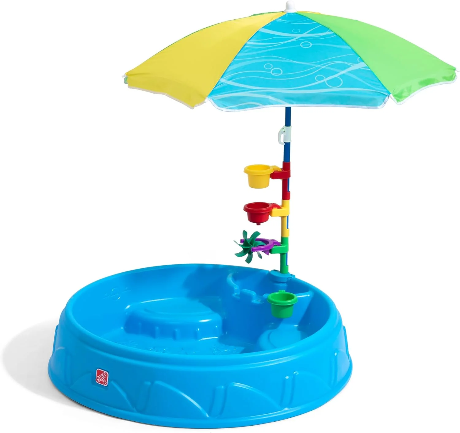 Play & Shade Pool for Kids, Outdoor Summer Pool with Umbrella, Easy to Assemble, 7 Piece Accessory Kit, Toddlers 2+ Years Old, Multicolor