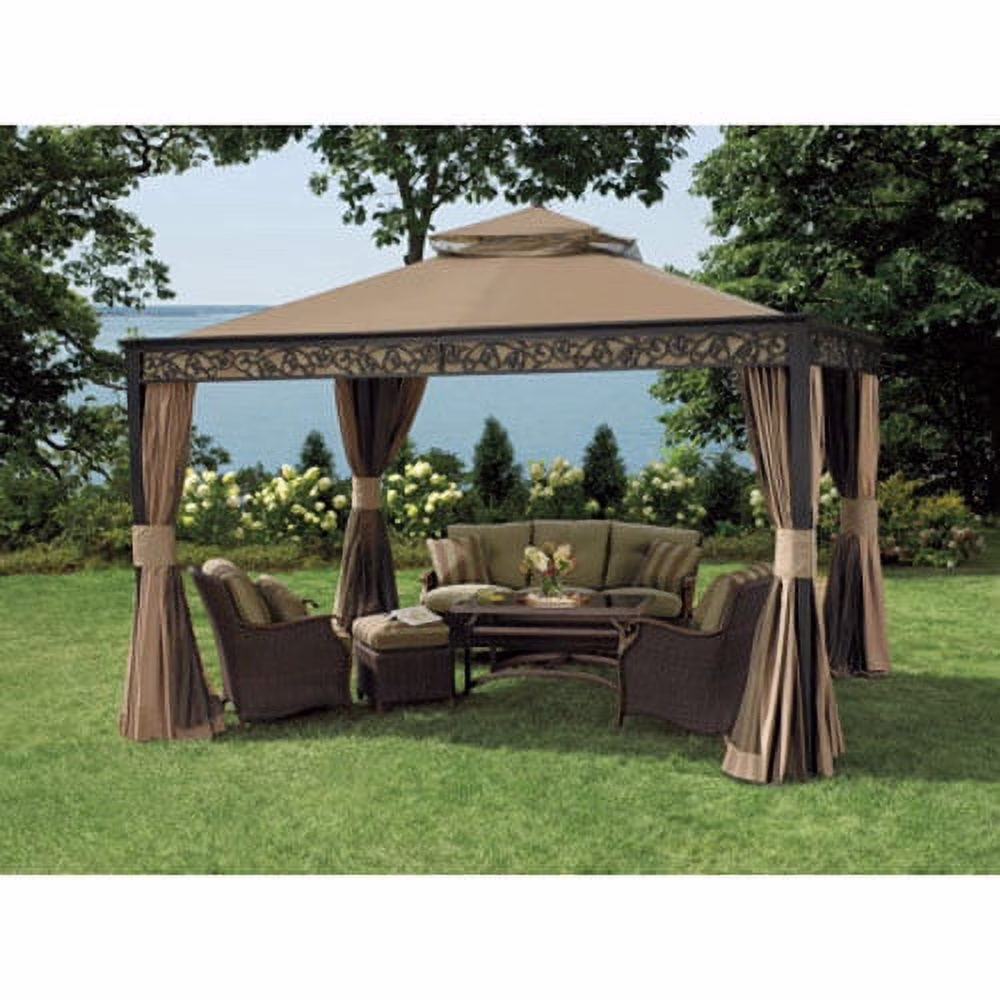 Garden Winds Replacement Canopy Top and Side Mosquito Netting Set for 10 x 12 Living Home Gazebo - Riplock 350