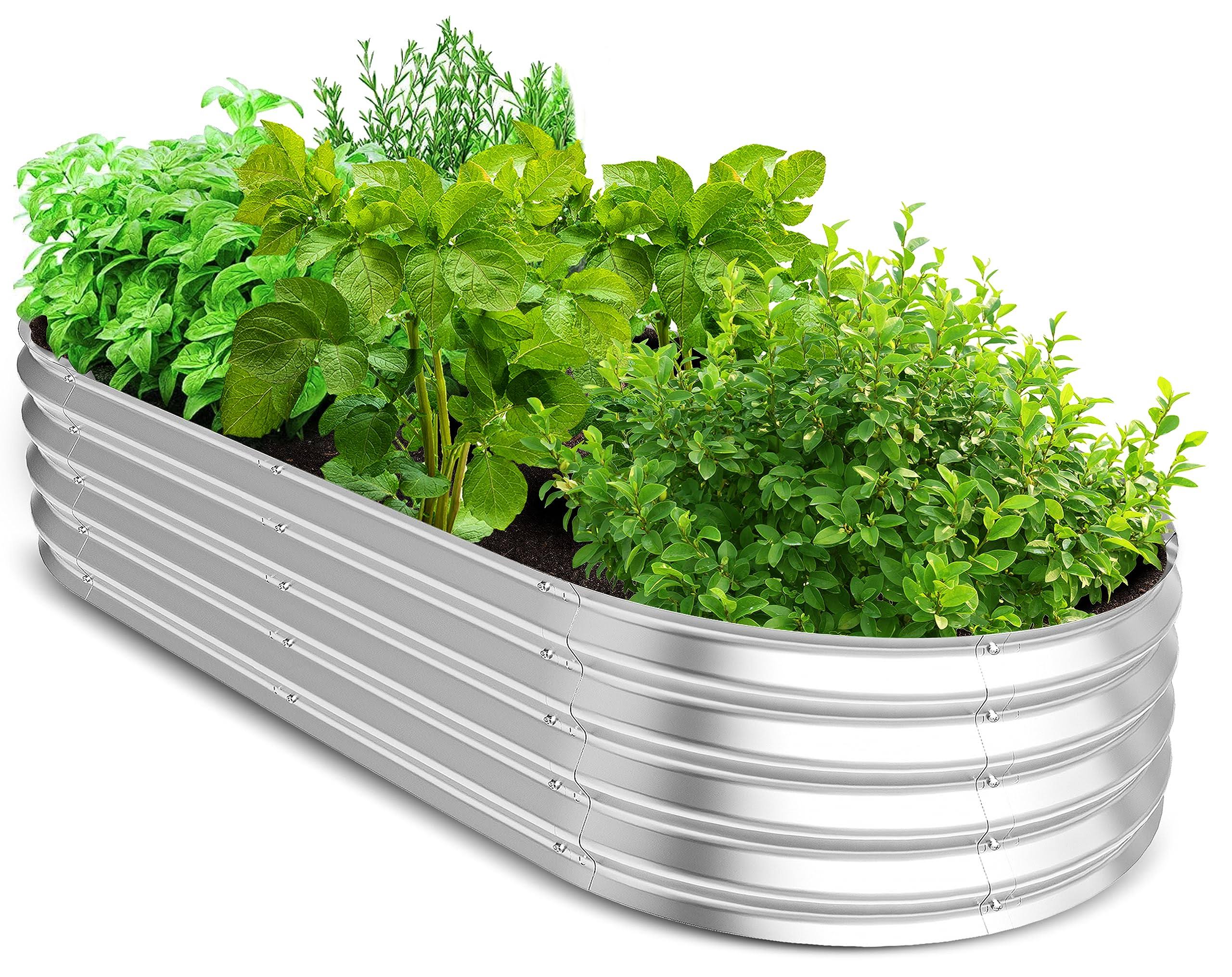 Utopia Home Galvanized Raised Garden Bed, 4ft x 2ft Lightweight Planter Boxes Outdoor with Easy Assembly, Large Garden Bed for Vegetables, Fruits,