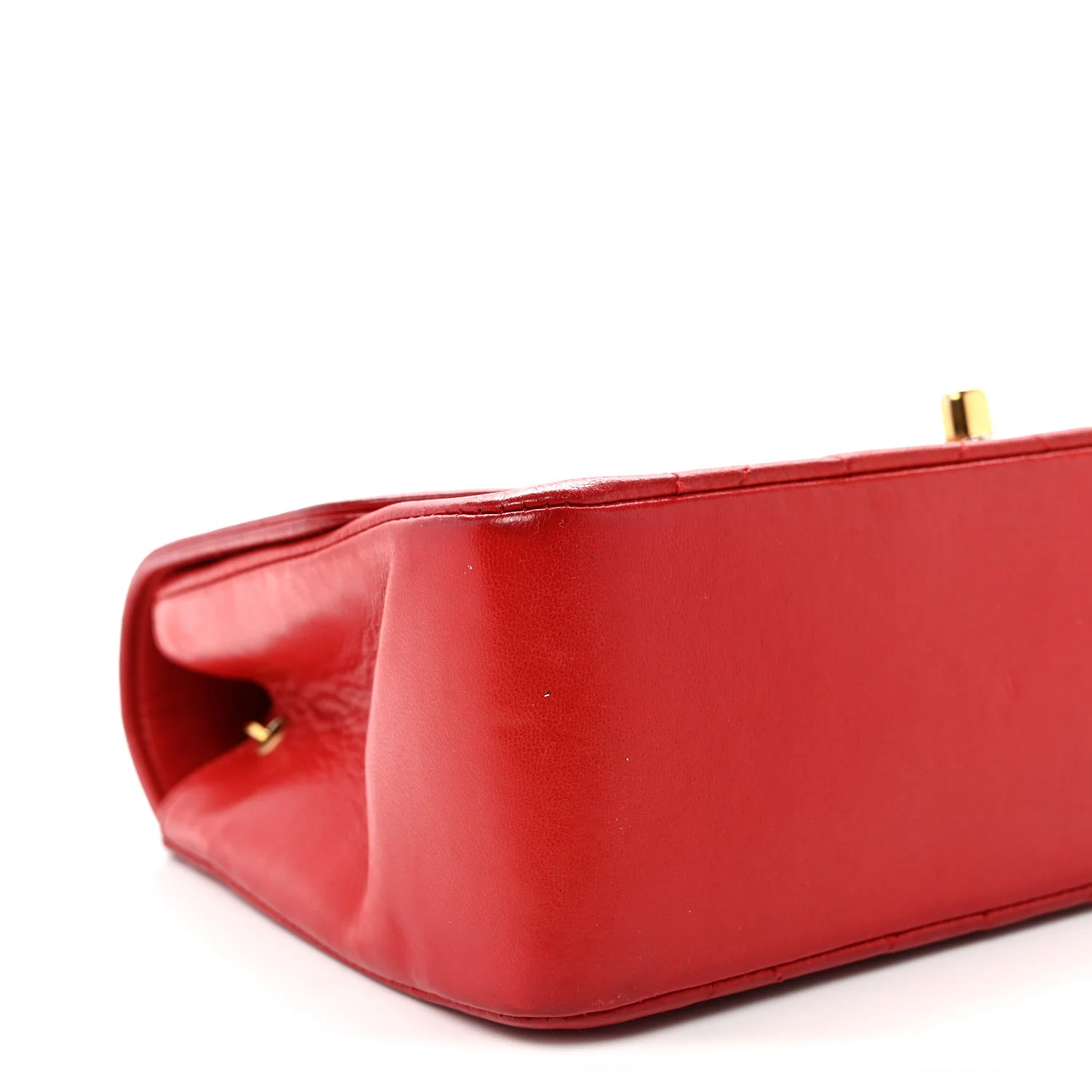 Lambskin Quilted Small Single Flap Red