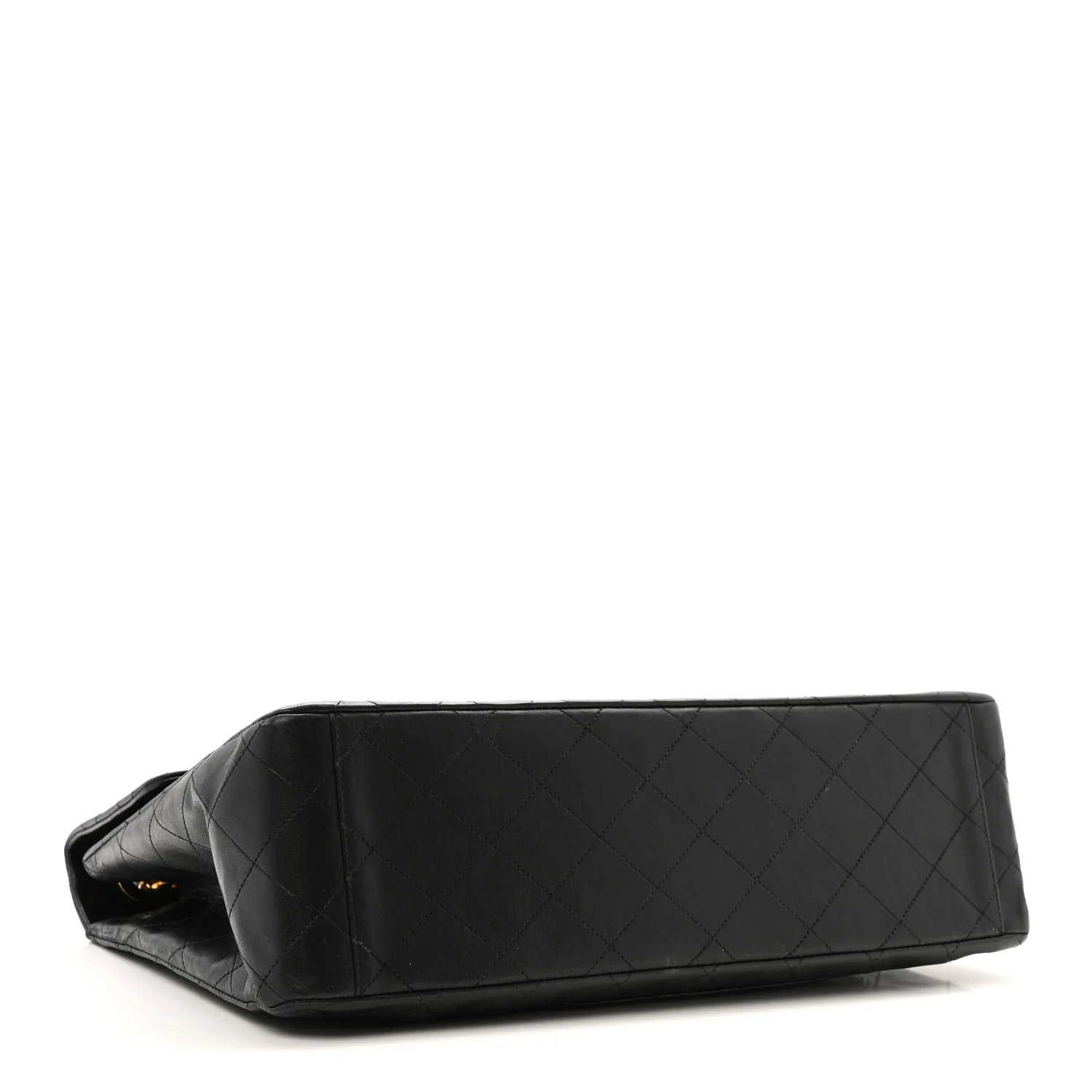 Lambskin Quilted XL Jumbo Single Flap Black