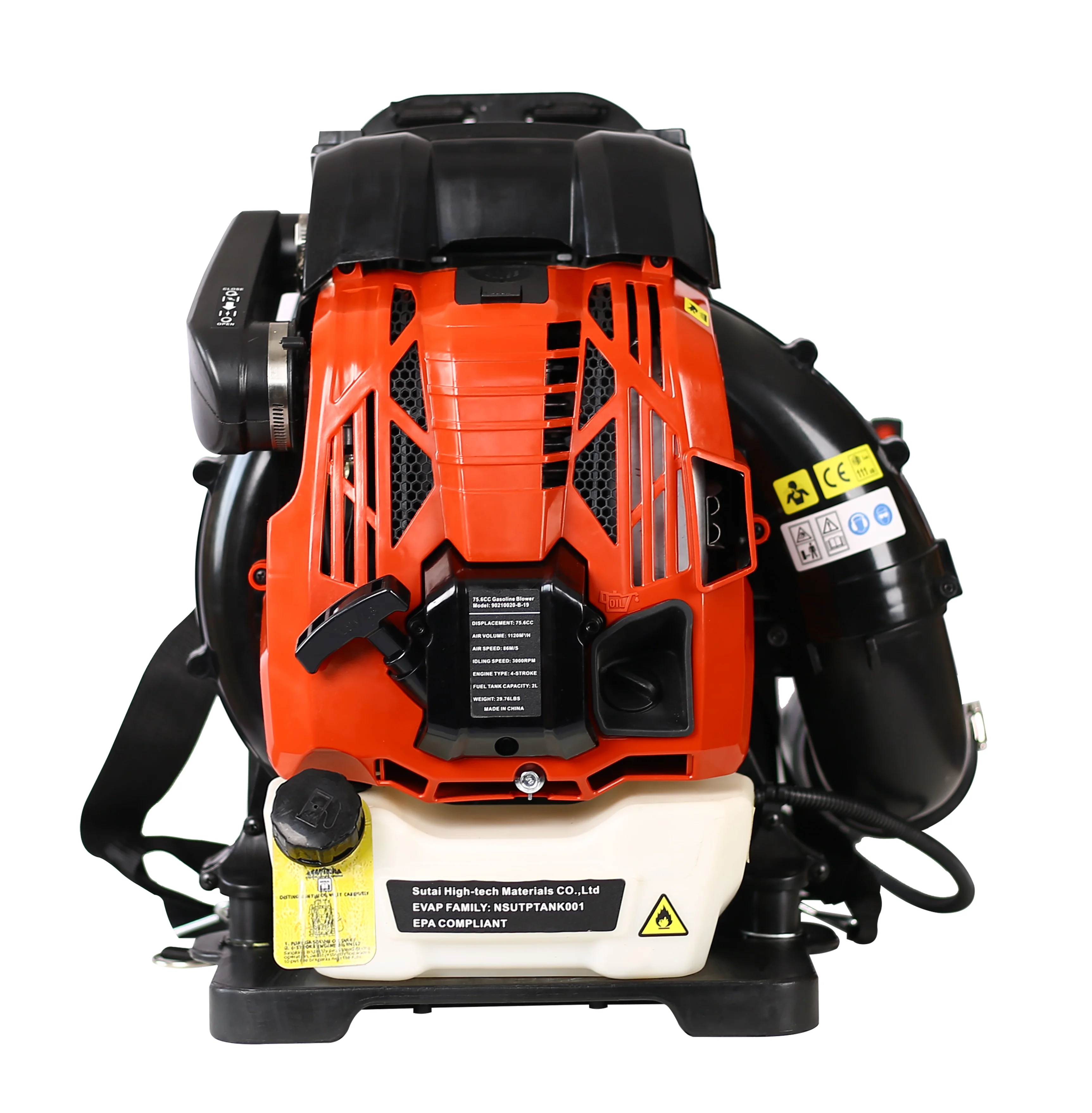 Backpack Leaf Blower Gas Powered 76CC, Upgraded Cordless Leaf Blower 750CFM Powerful, with Adjustable Handle Extended Tube for Yard(76CC-Red) - Image 3