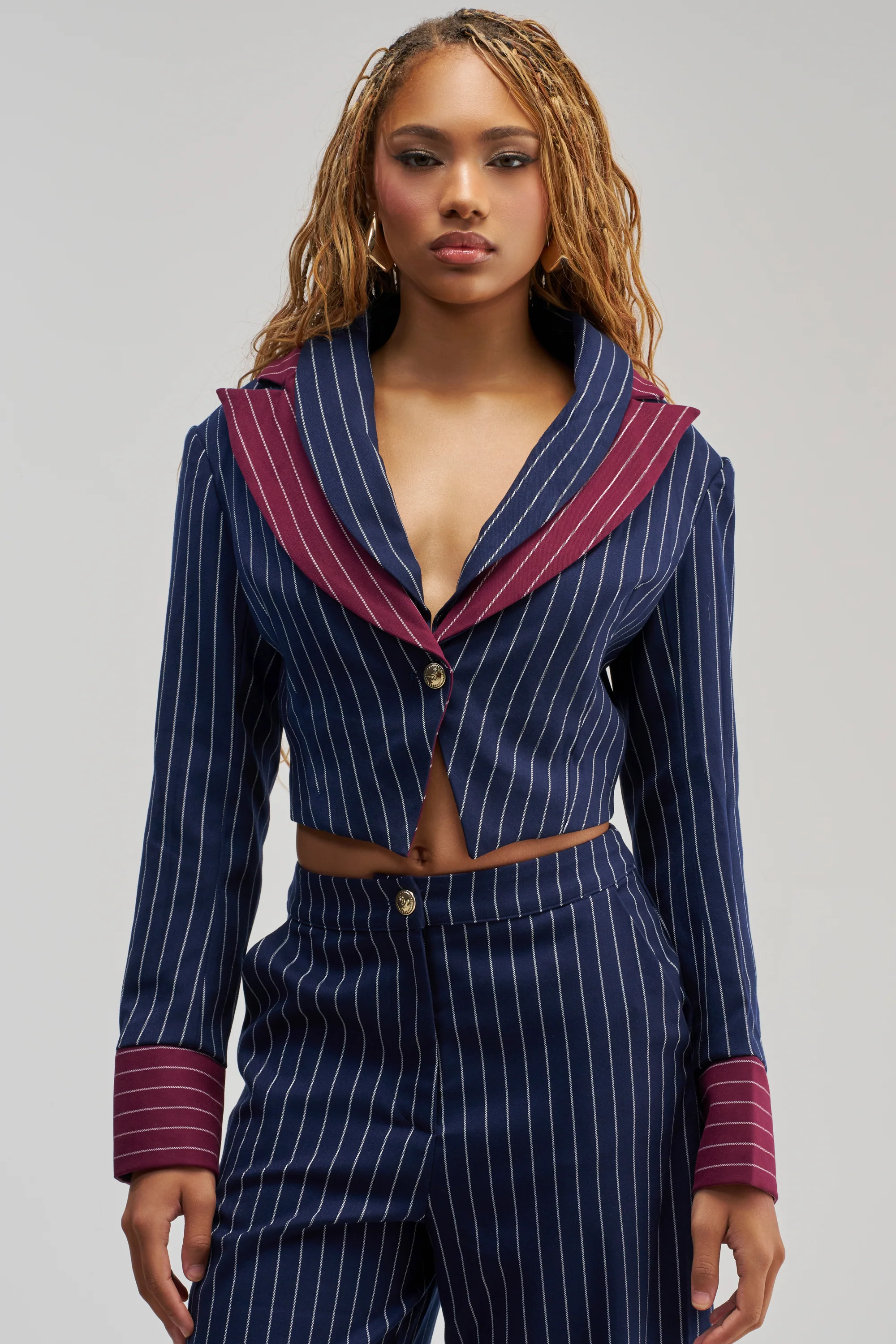 NEVER BETTER PINSTRIPE BLAZER - Akira Store