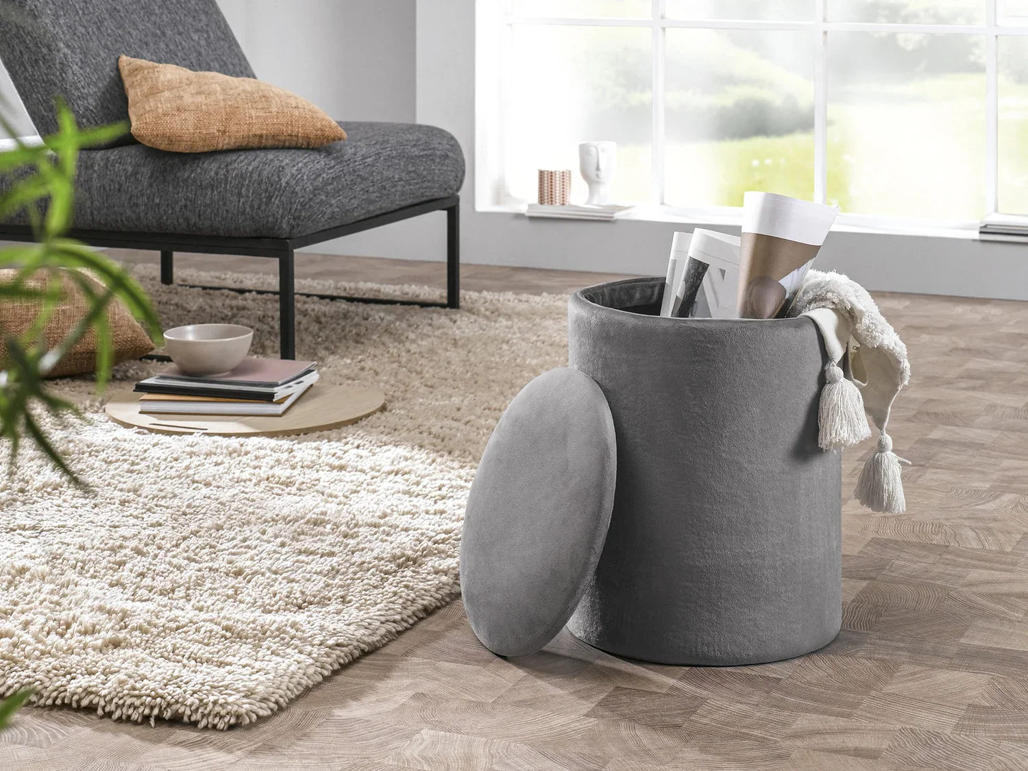 LIVARNO home Tabouret avec compartiment de rangement,  35 cm