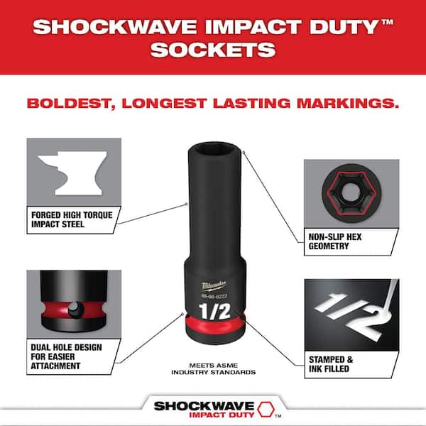 M12 FUEL 12V Brushless Cordless Stubby 3/8 in Impact Wrench Kit with 3/8 in Drive SAE/Metric Socket Set (43 Piece) Image 5
