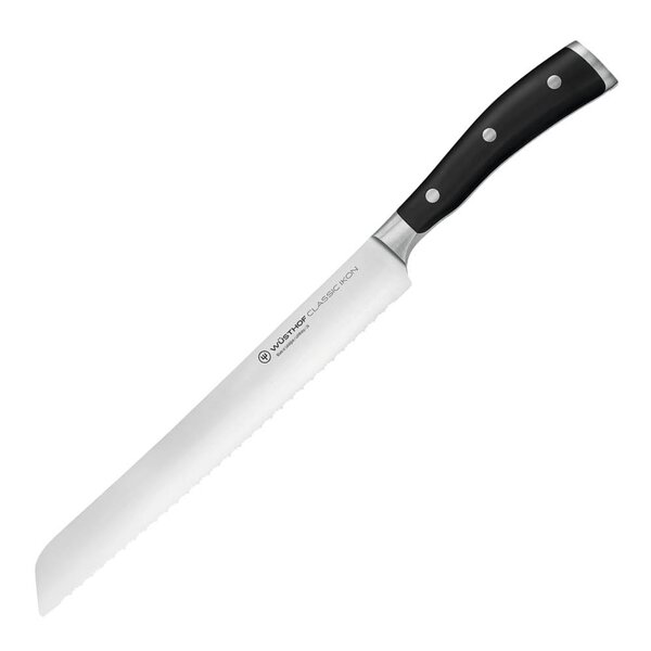 Classic Ikon brødkniv 23 cm dobbelttannet svart