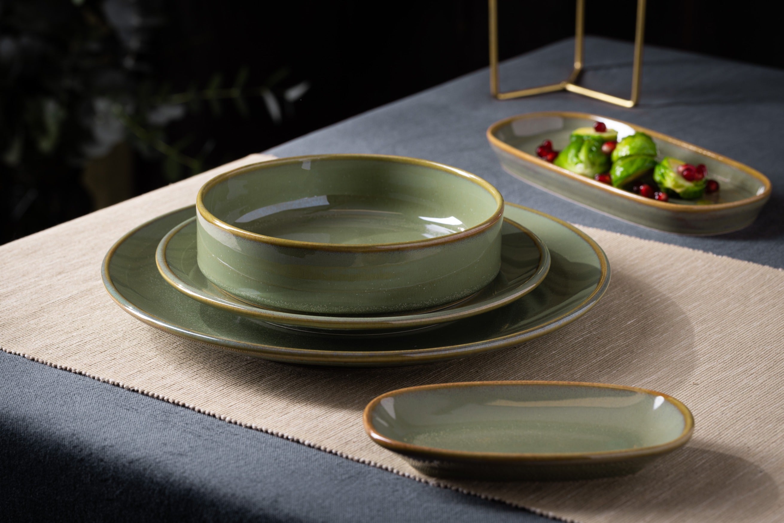 Bonna Dinerbord - Sage Hygge - Porselein - 28 cm - set van 6