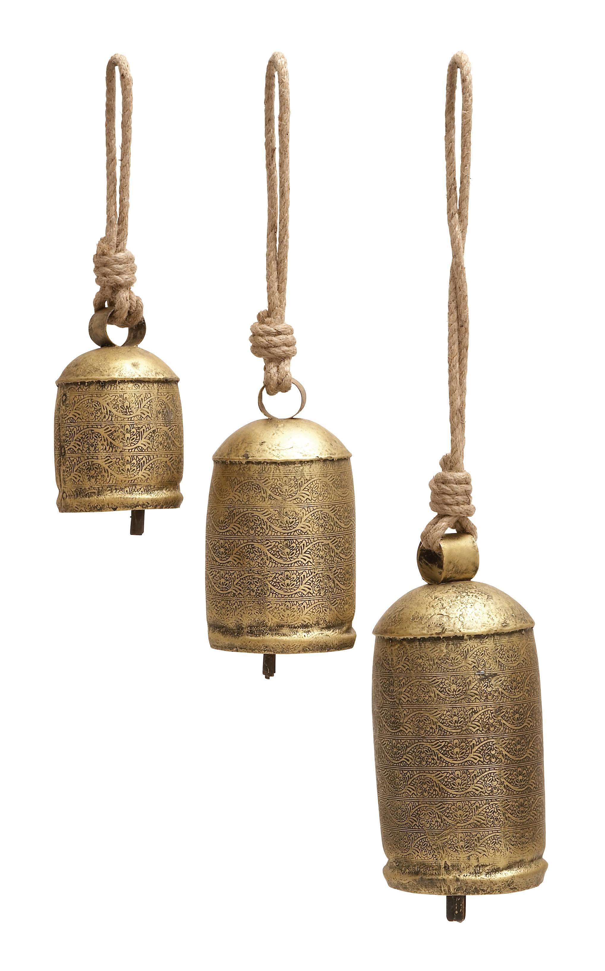 Metal Rope Bell Set of 3 Unique Home Accents