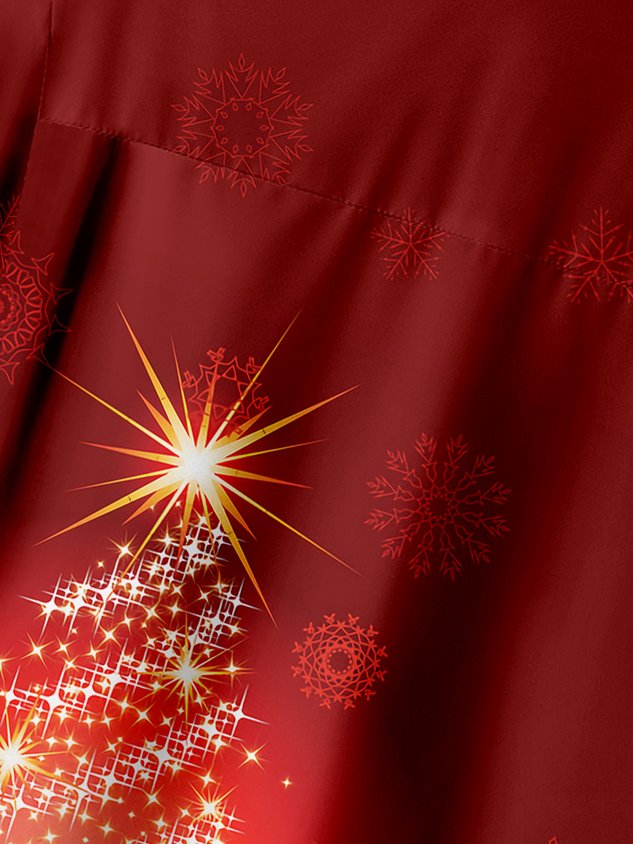 Chemise à manches courtes avec poche poitrine et motif sapin de Noël