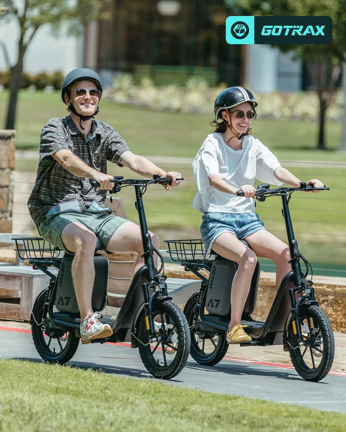 Trottinette électrique Gotrax pour adultes avec siège, autonomie maximale de 30 à 40 km, pneus tout-terrain, larges pédales