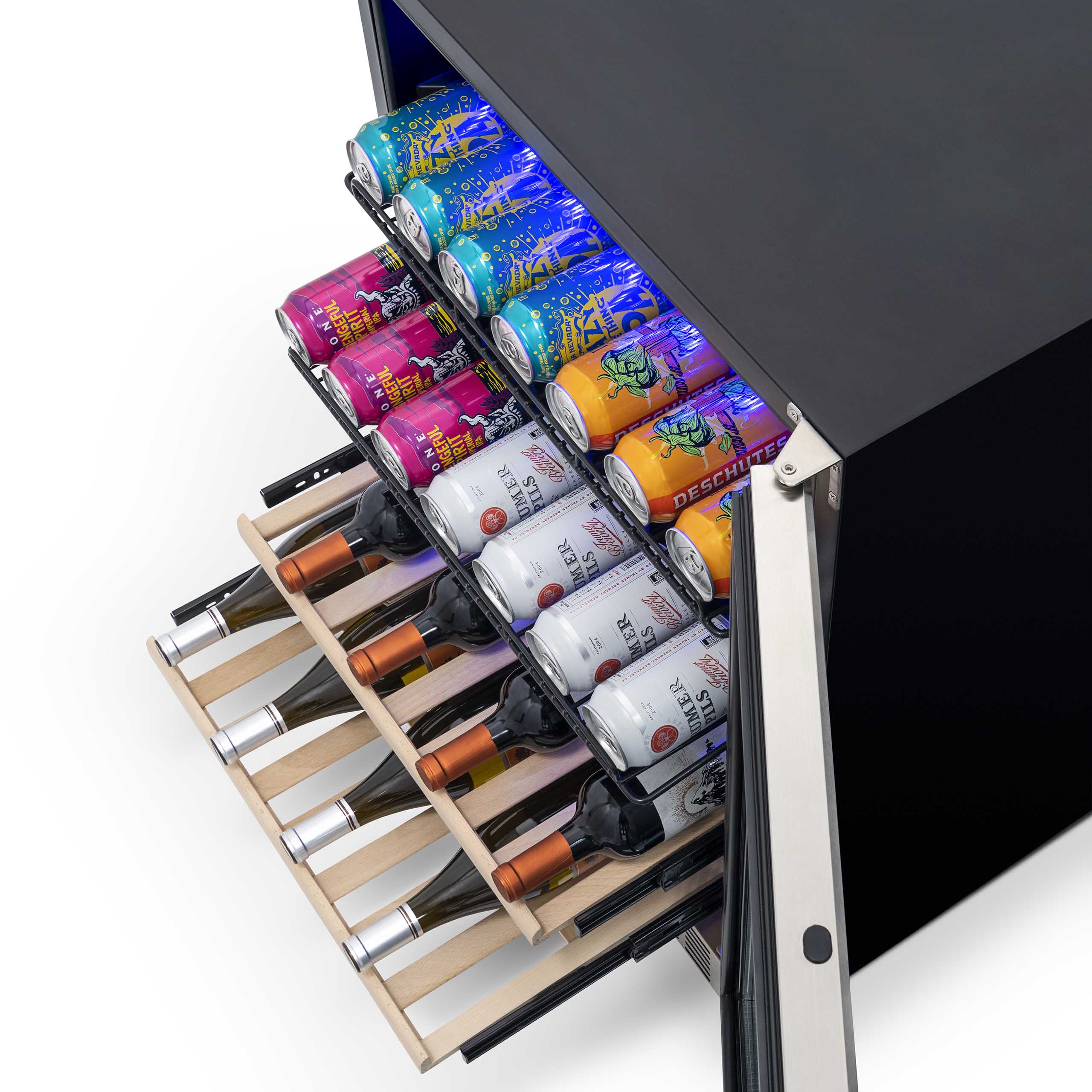Newair 70-Can, 20-Bottle Built-in Dual Zone Beverage Fridge - 24
