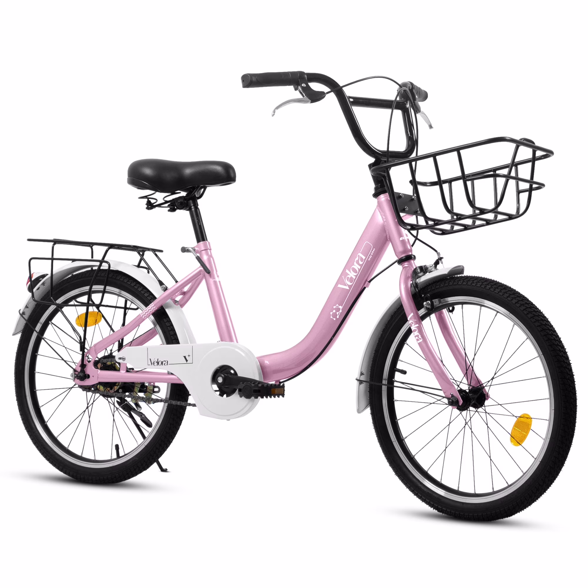 Girls Bike,20 Inch Kids Bike for 5-8 Years Old Children, Princess Style Kids Bicycle Adjustable Seat with Doll-Seat Basket Pink(Pink)