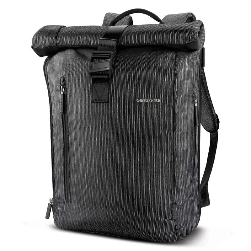 Black/Silver SXK Rolltop Backpack Laptop Backpacks | 3410-GWNMC - SAMSONITE OUTLET