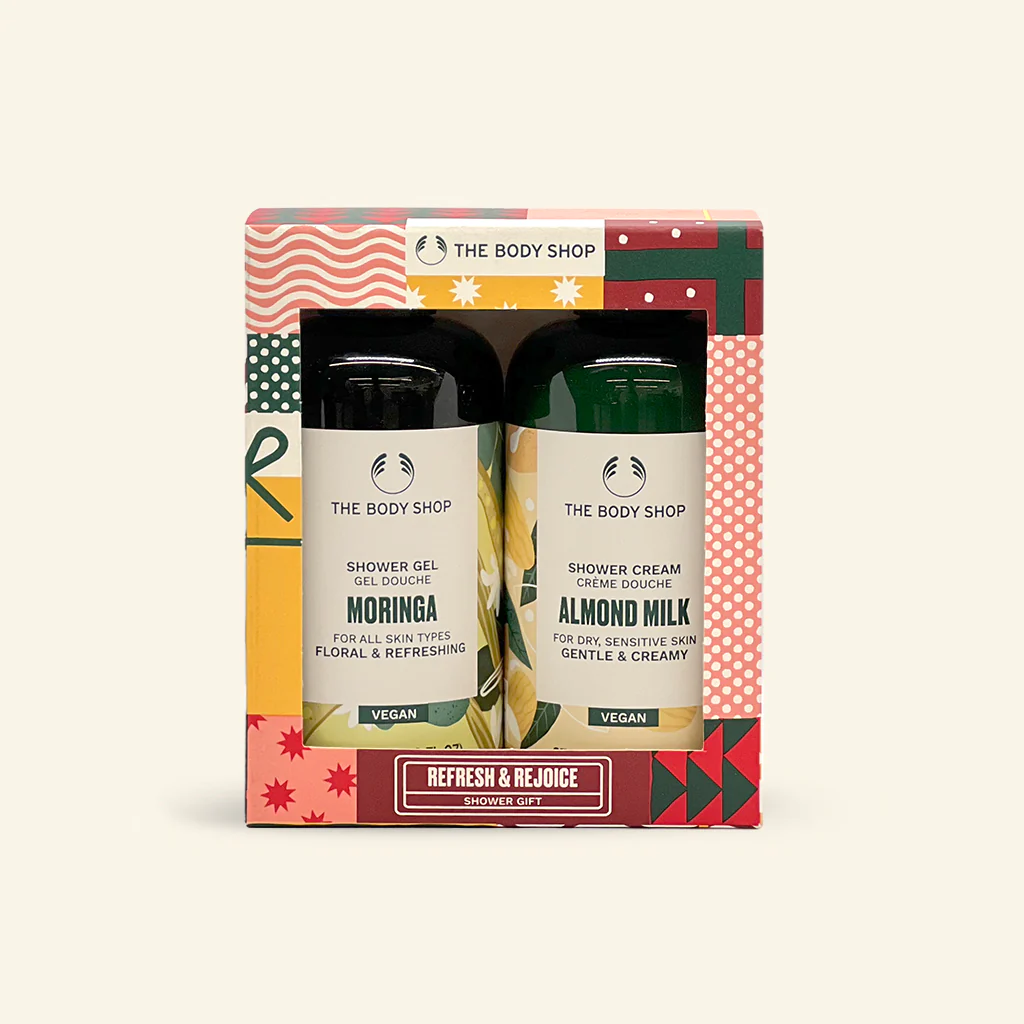 Refresh and Rejoice Moringa & Almond Milk Shower Gel Duo