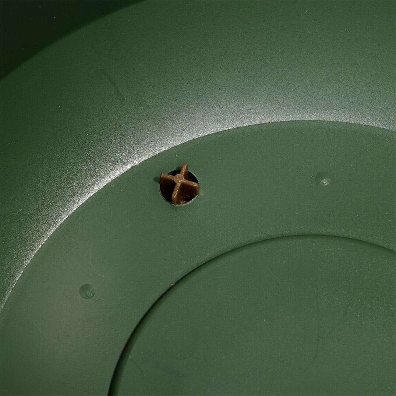 Pot de jardin Tubo plastique vert avec soucoupe marron Ø29,2cm