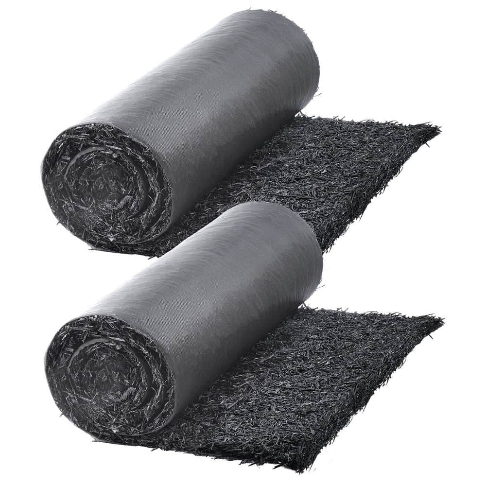 Rubber Mulch for Landscaping, 2 Rolls Recycled Rubber Mulch Mat 96 x 22 in, Permanent Rubber Pathway, Natural-Looking Black Mulch Garden Edging - Image 6