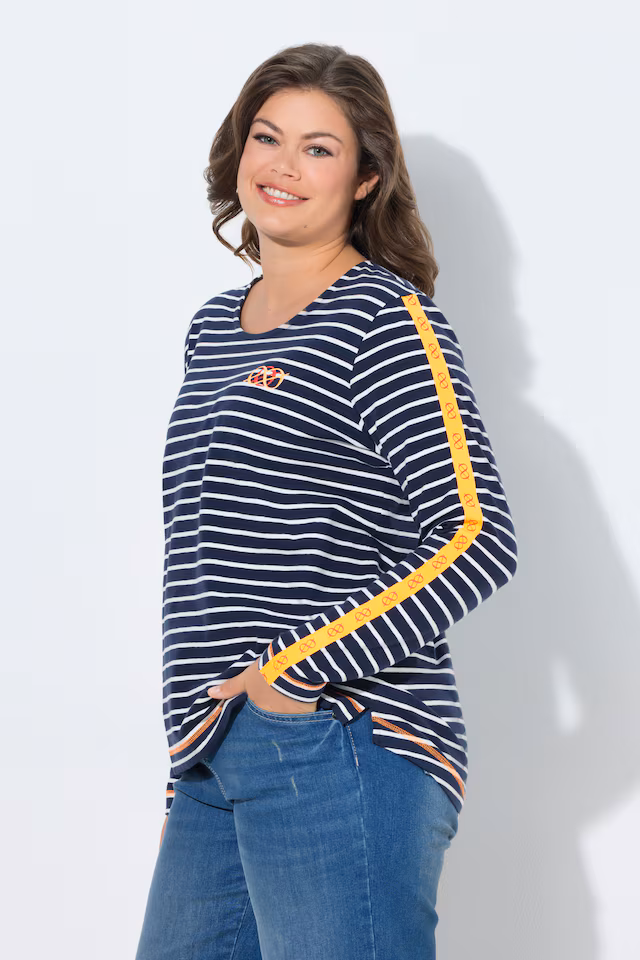 Striped Long-Sleeve Crew Neck Shirt