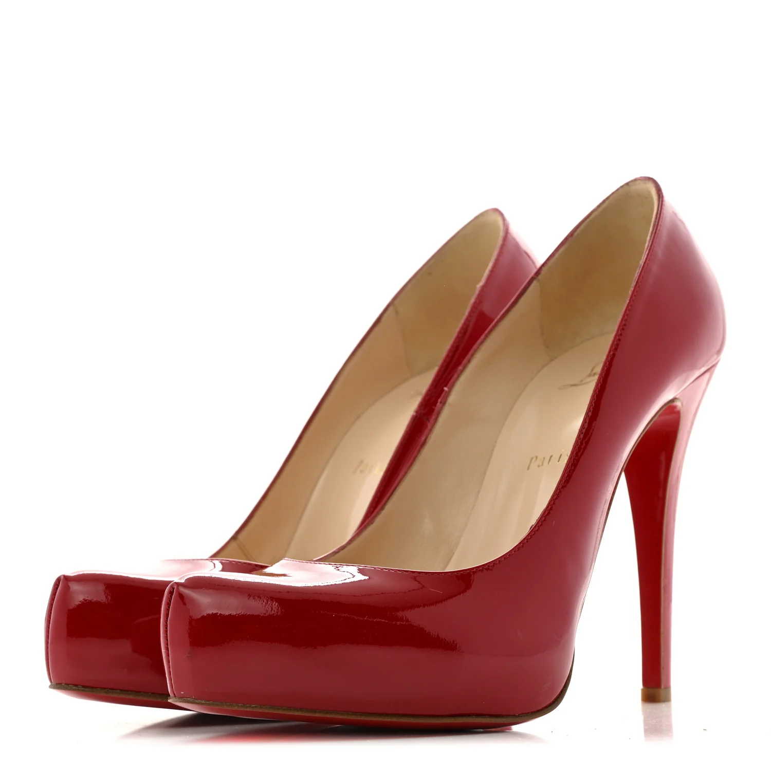 Patent Rolando 120 Pumps 39 Loubi Red