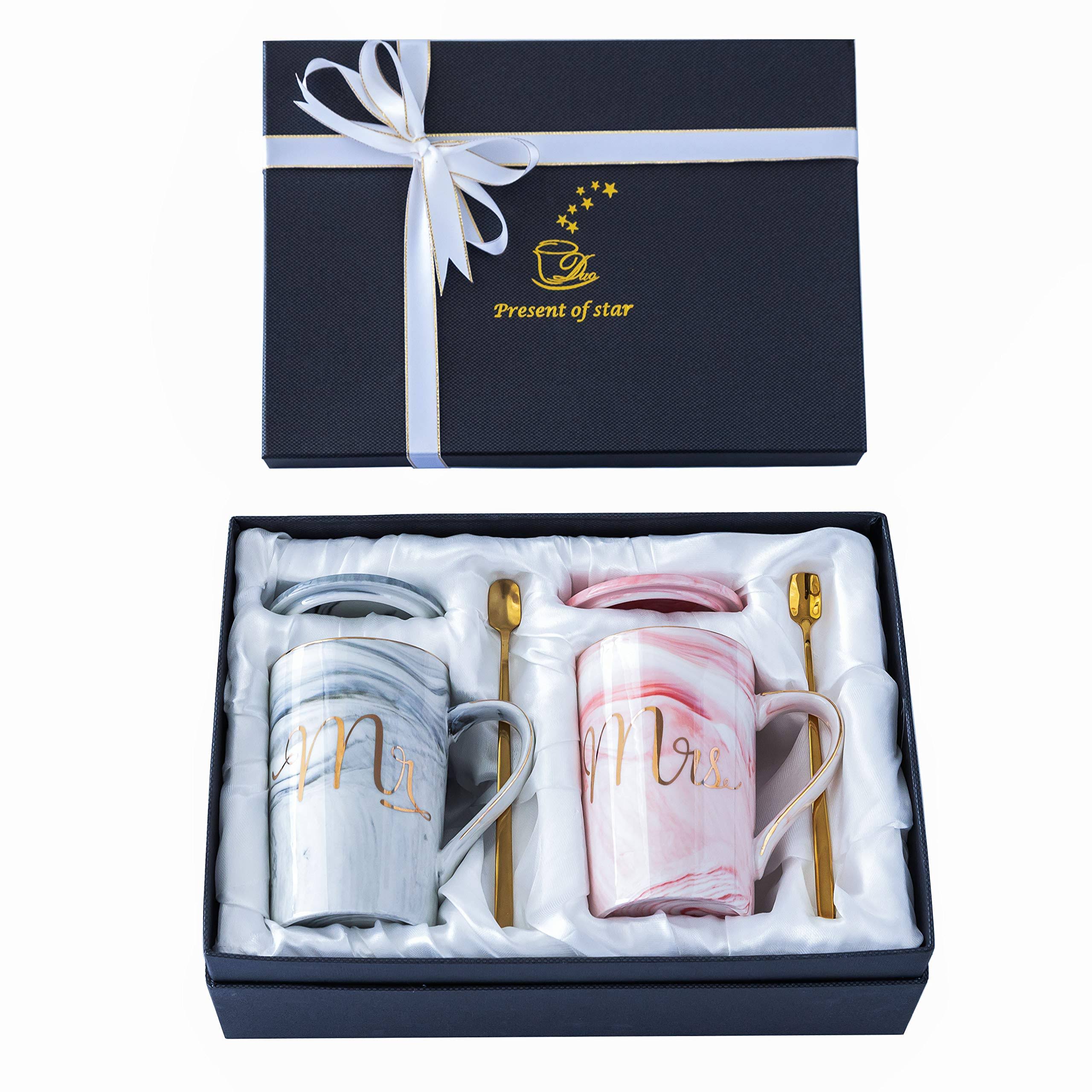 Jumway Mr and Mrs Coffee Mugs - Wedding Gift - Mr and Mrs Mugs Set - for Bride