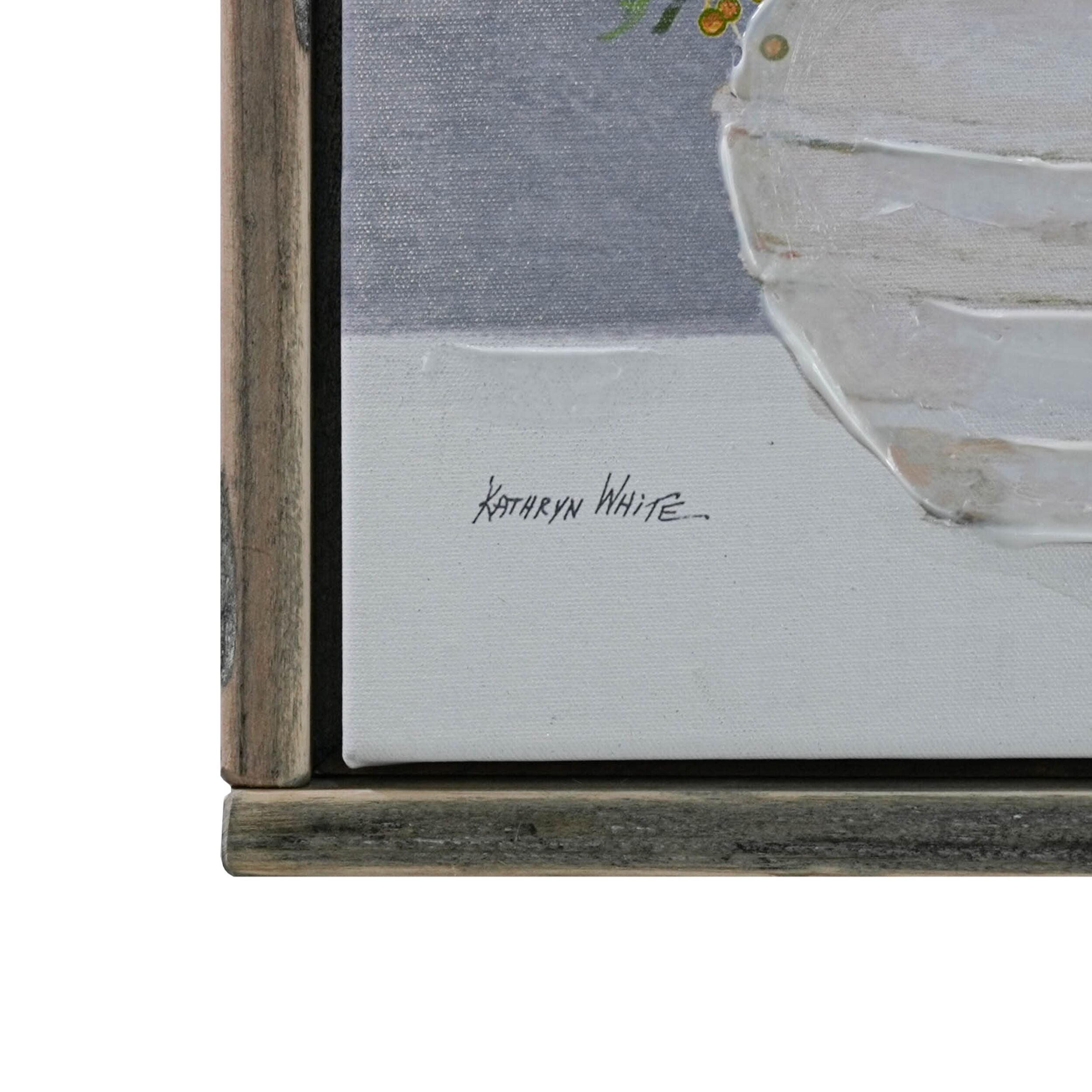 Galleries Porcelain Petals Framed Textured Print 120x60cm