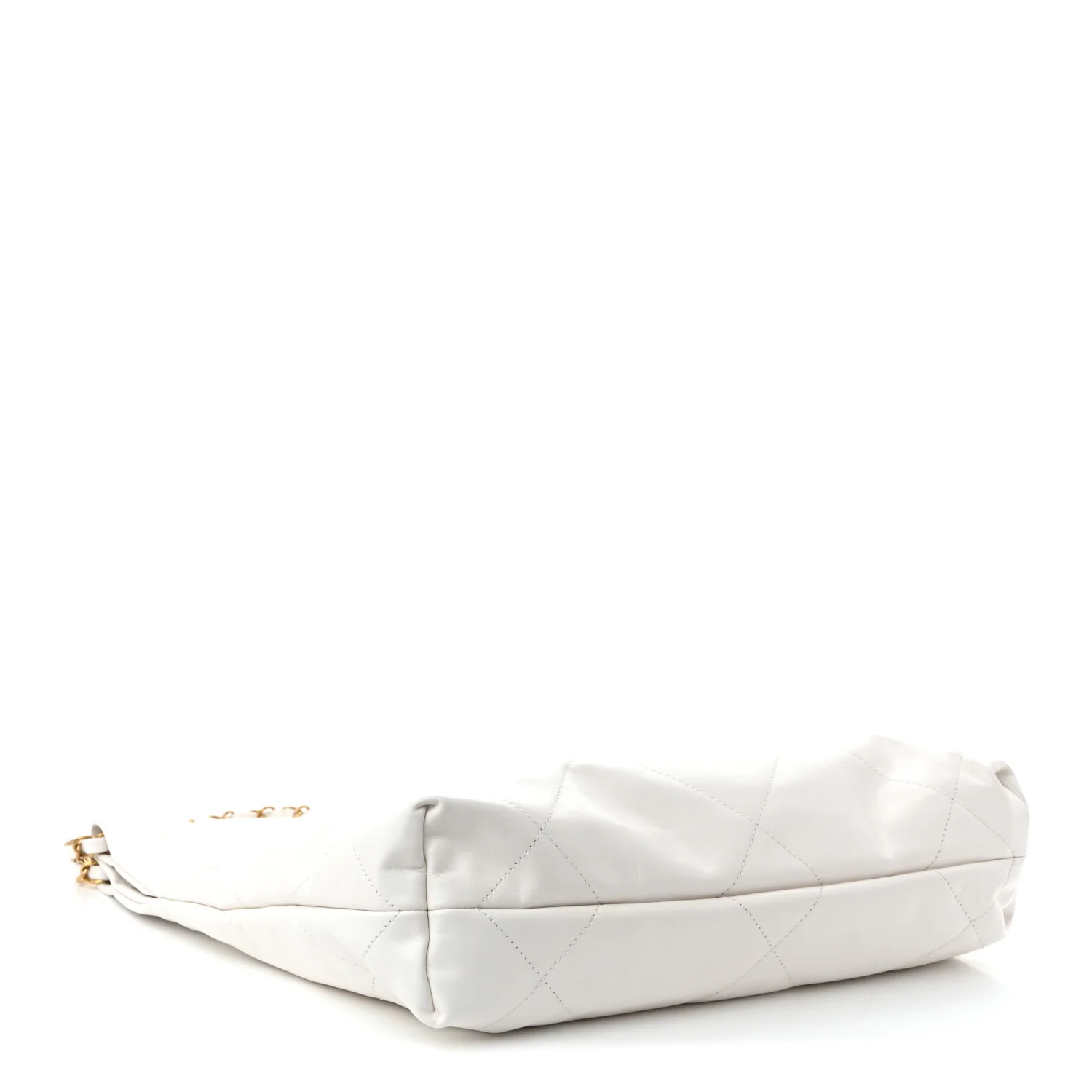 Shiny Calfskin Quilted Small Chanel  White