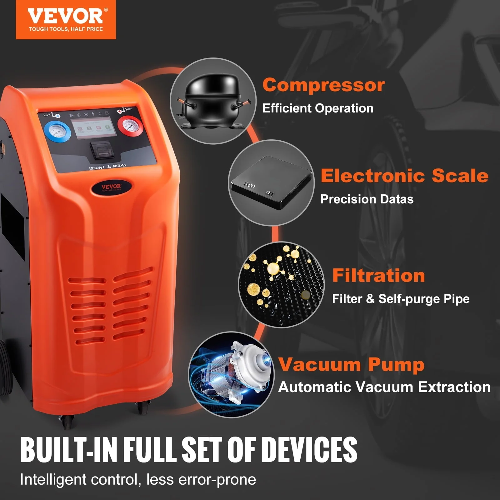 Refrigerant Recovery Recharge Machine Fully Automatic for R134a R1234yf Image 2