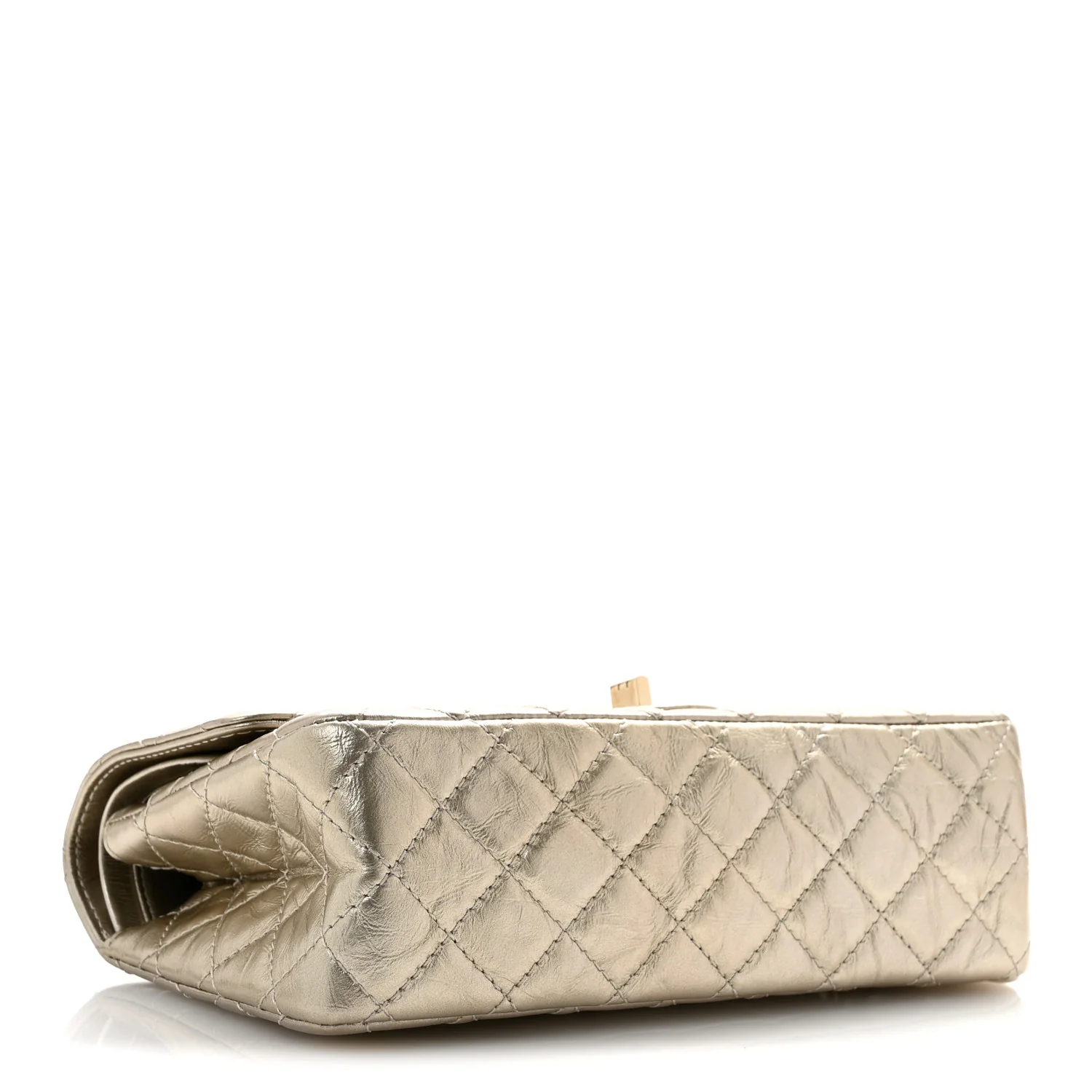 Metallic Aged Calfskin Quilted 2.55 Reissue 225 Flap Pale Gold