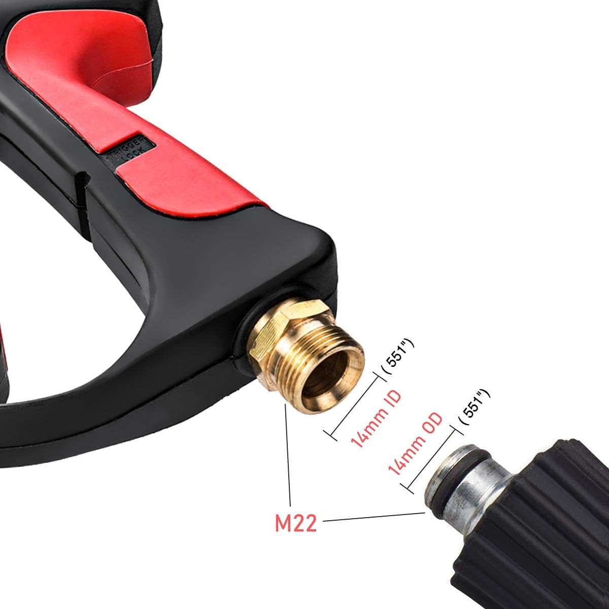3000PSI Pressure Washer Gun and Hose Kit with Wand and 5 Nozzles
