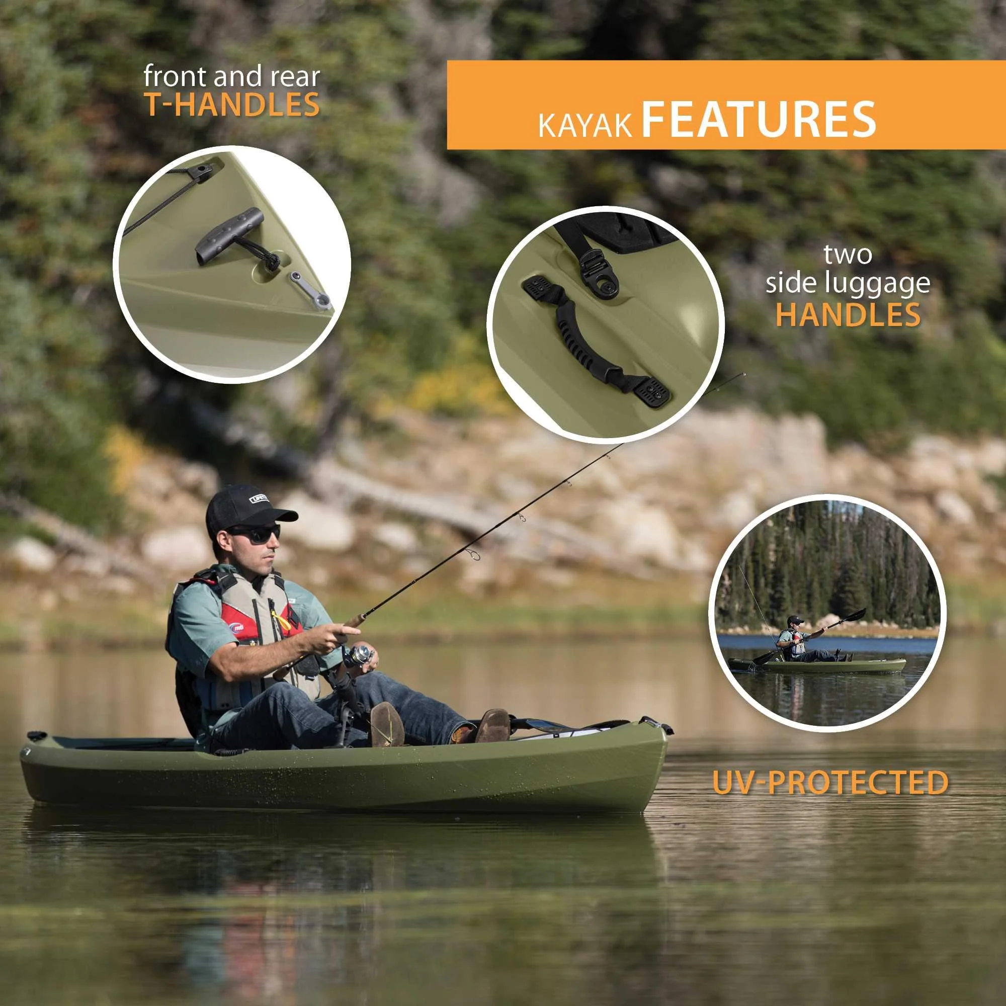 Lifetime Tamarack Angler 10 Ft. Fishing Kayak, Volcano Fusion (91340)