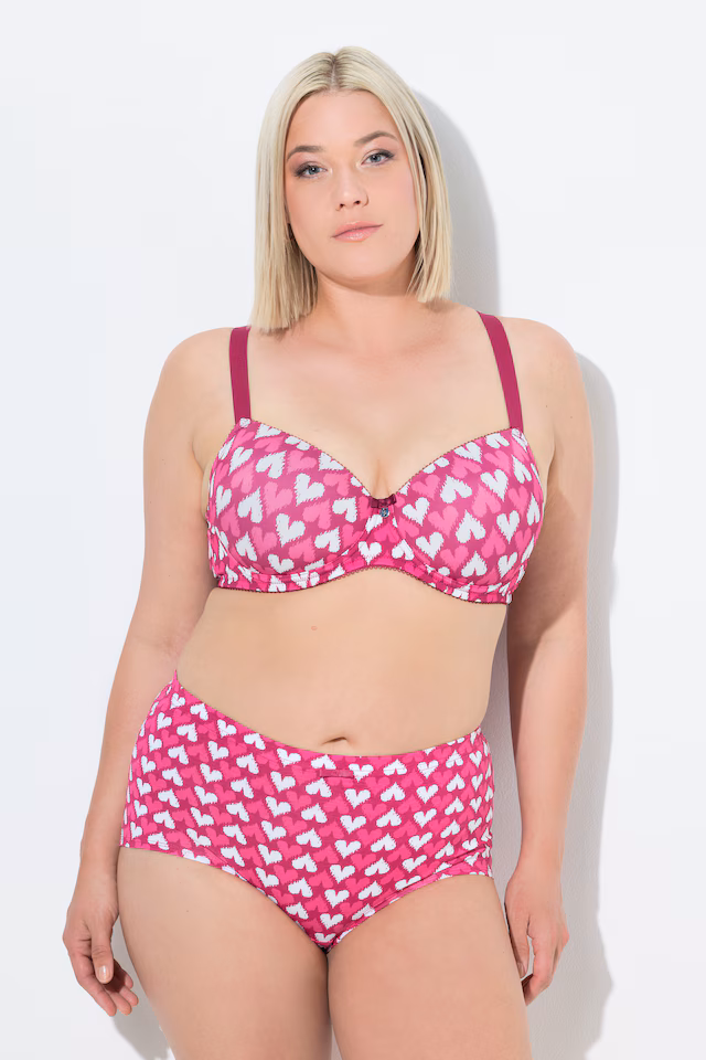 Heart Print Underwire Bra