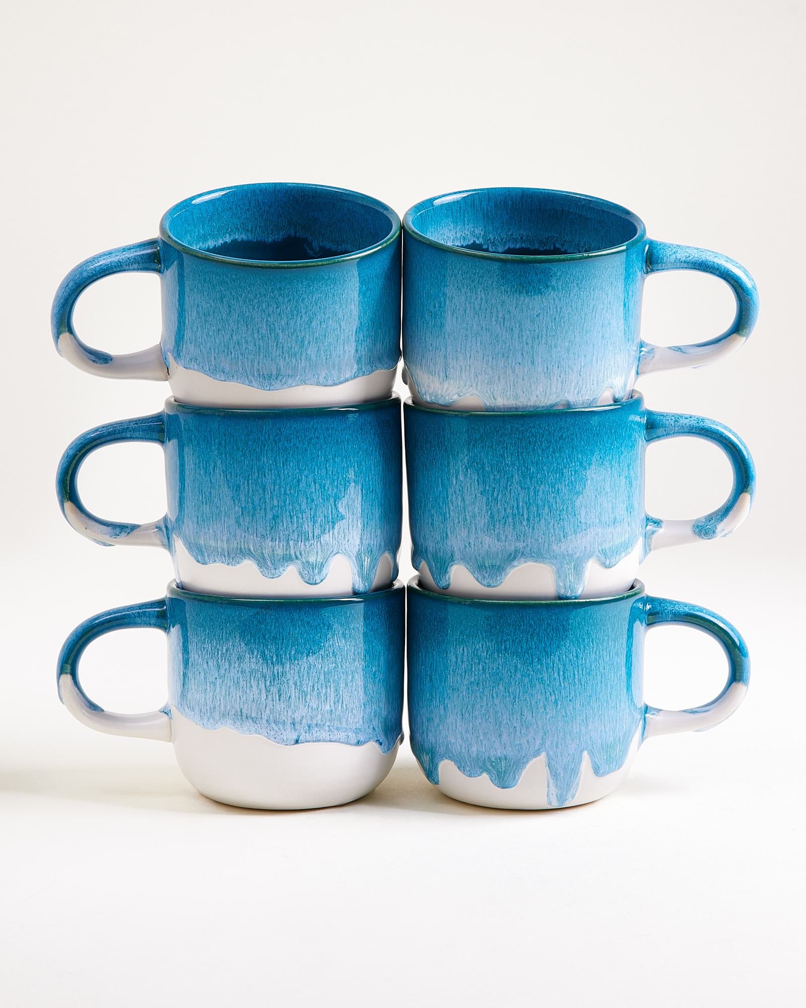 COIMBRA - LARGE MUG TURQUOISE SET OF 6