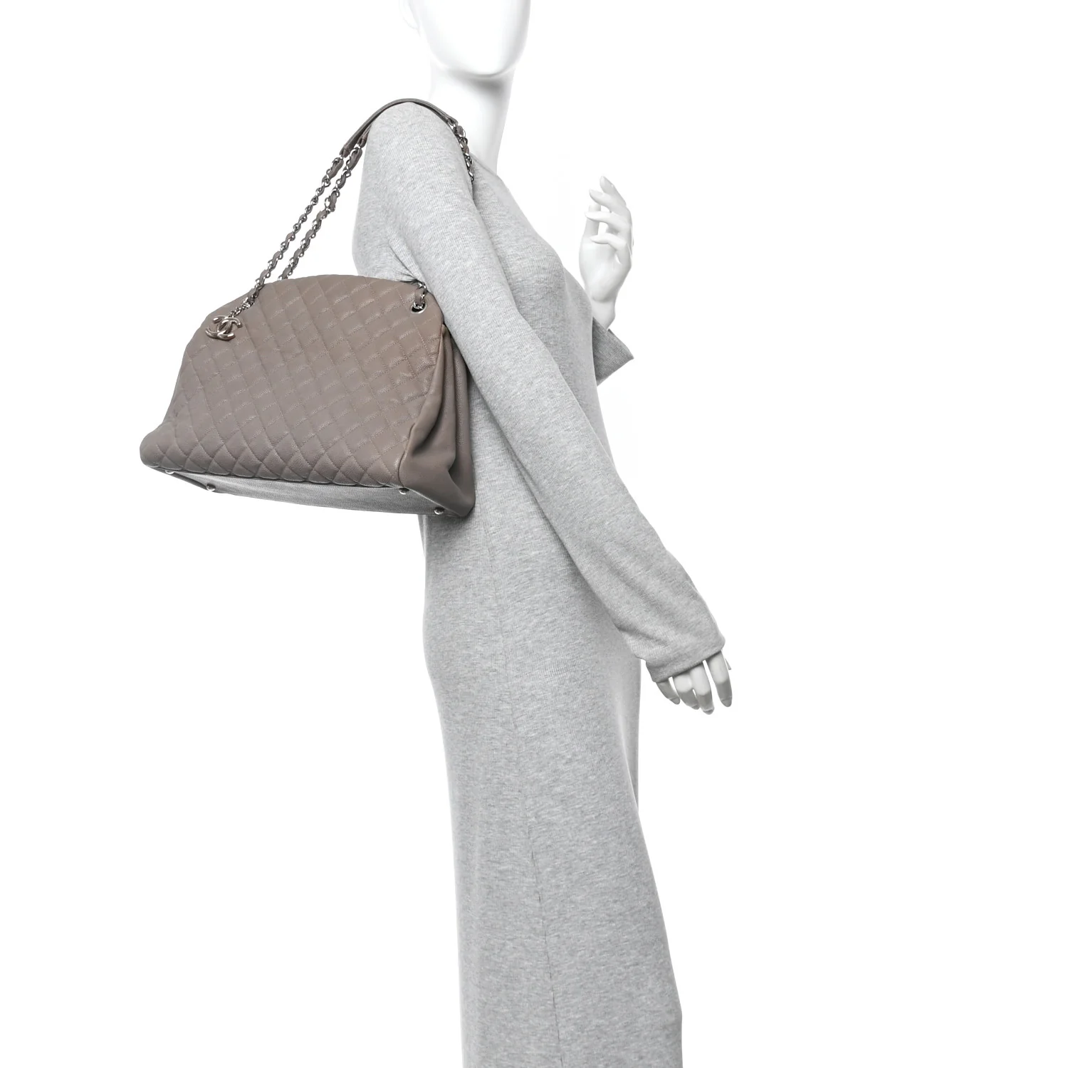 Caviar Quilted Large Just Mademoiselle Beige