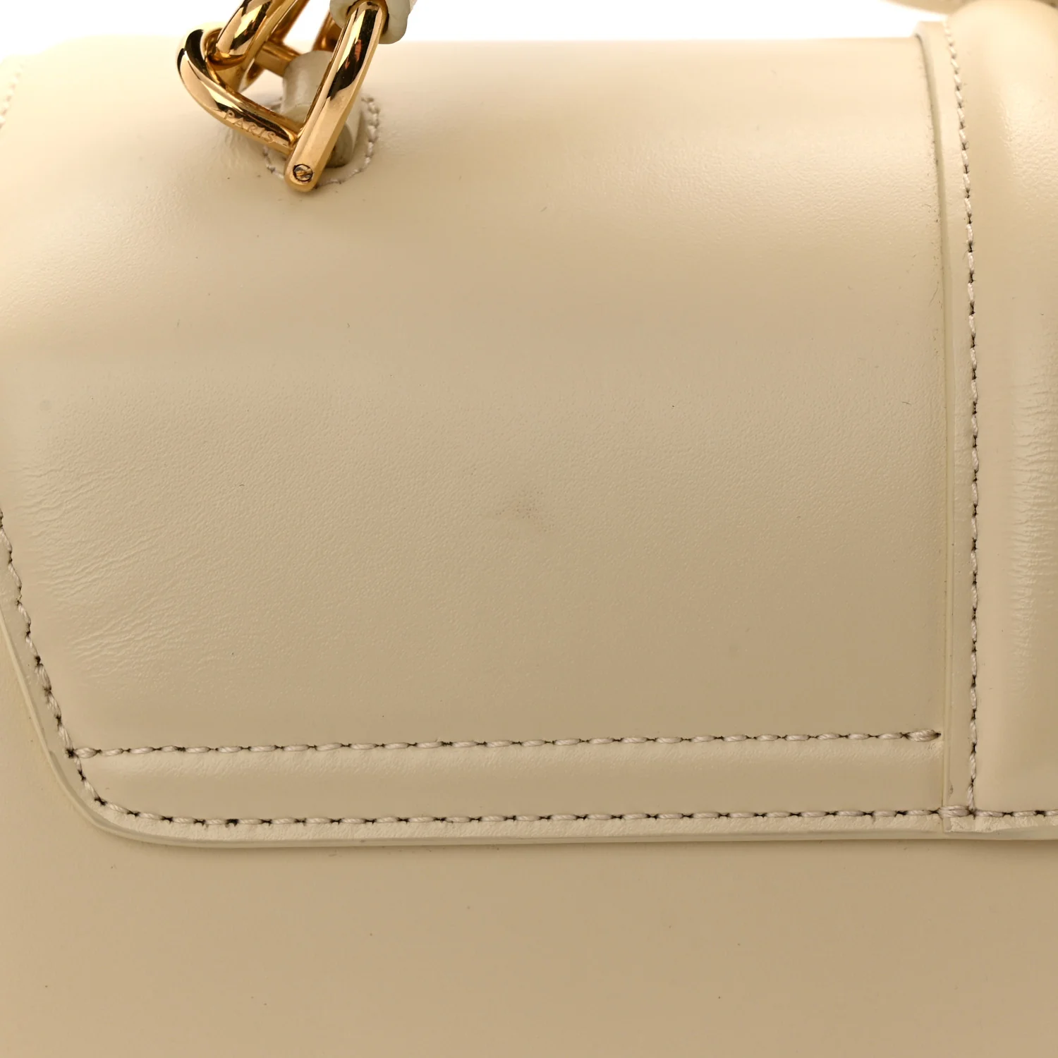 Satinated Calfskin Small 16 Top Handle Bag Beige