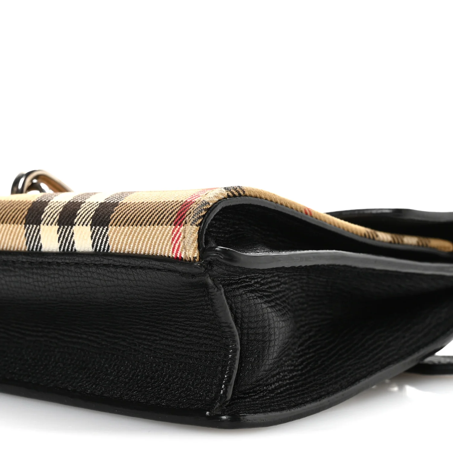 Derby Calfskin House Check Small Macken Crossbody Bag Black Archive Beige