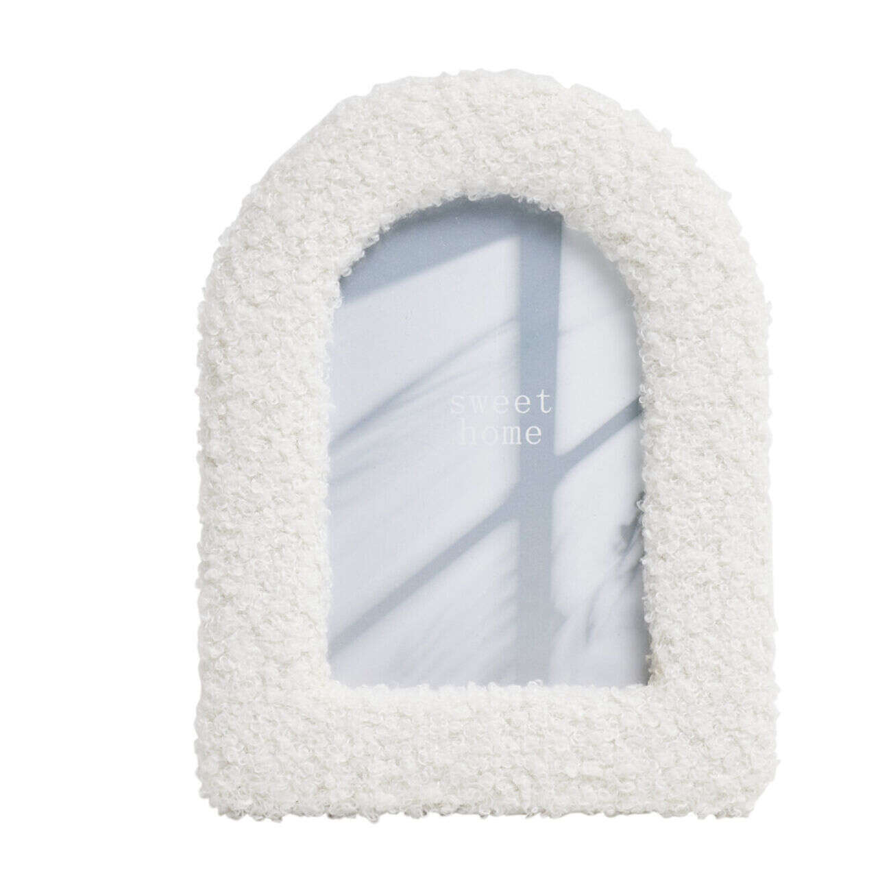 Cadre photo  tissu bouclette blanc 16x21cm pour photo 10x15cm