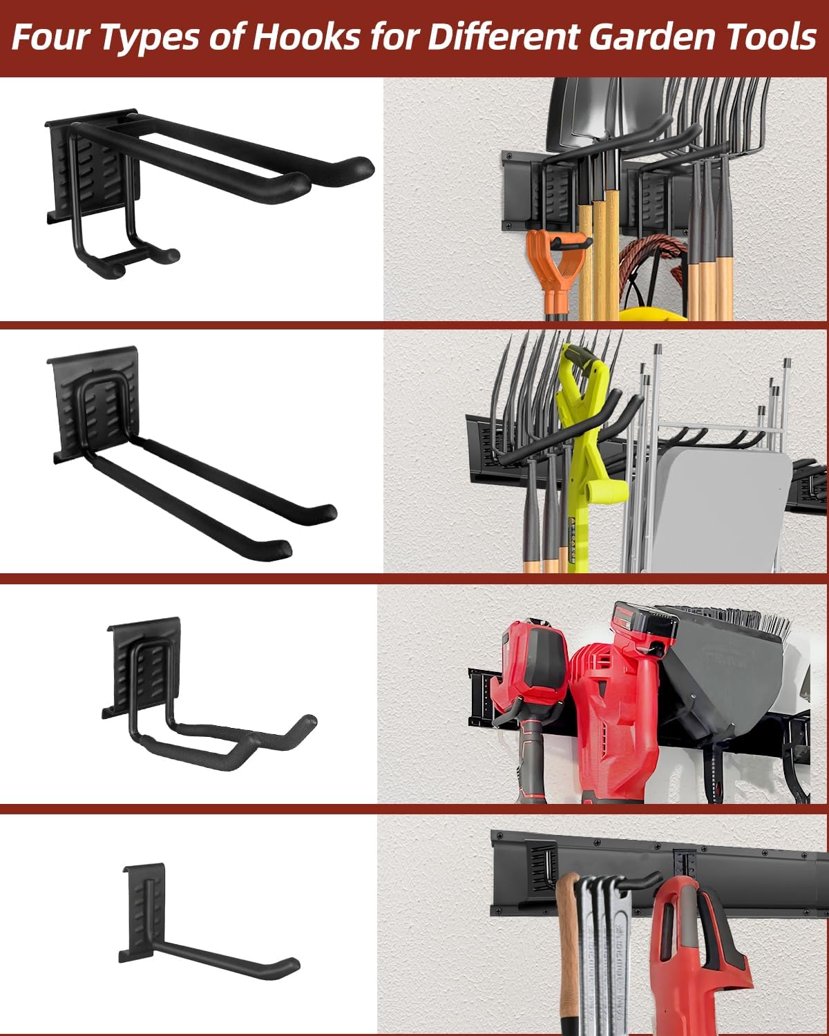Garage Tool Organizer Wall Mount, 48in Tool Rack, 420LBS Capacity
