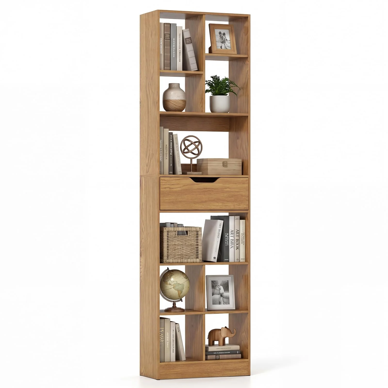 Tangkula 71” Tall Open Bookcase with Drawer(1/2)