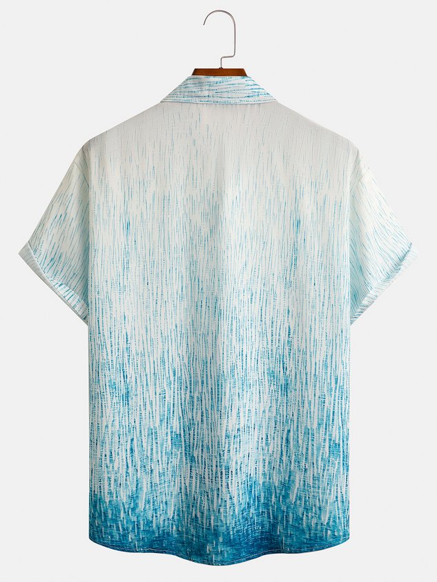 Chemise décontractée à manches courtes et poche poitrine géométrique abstraite