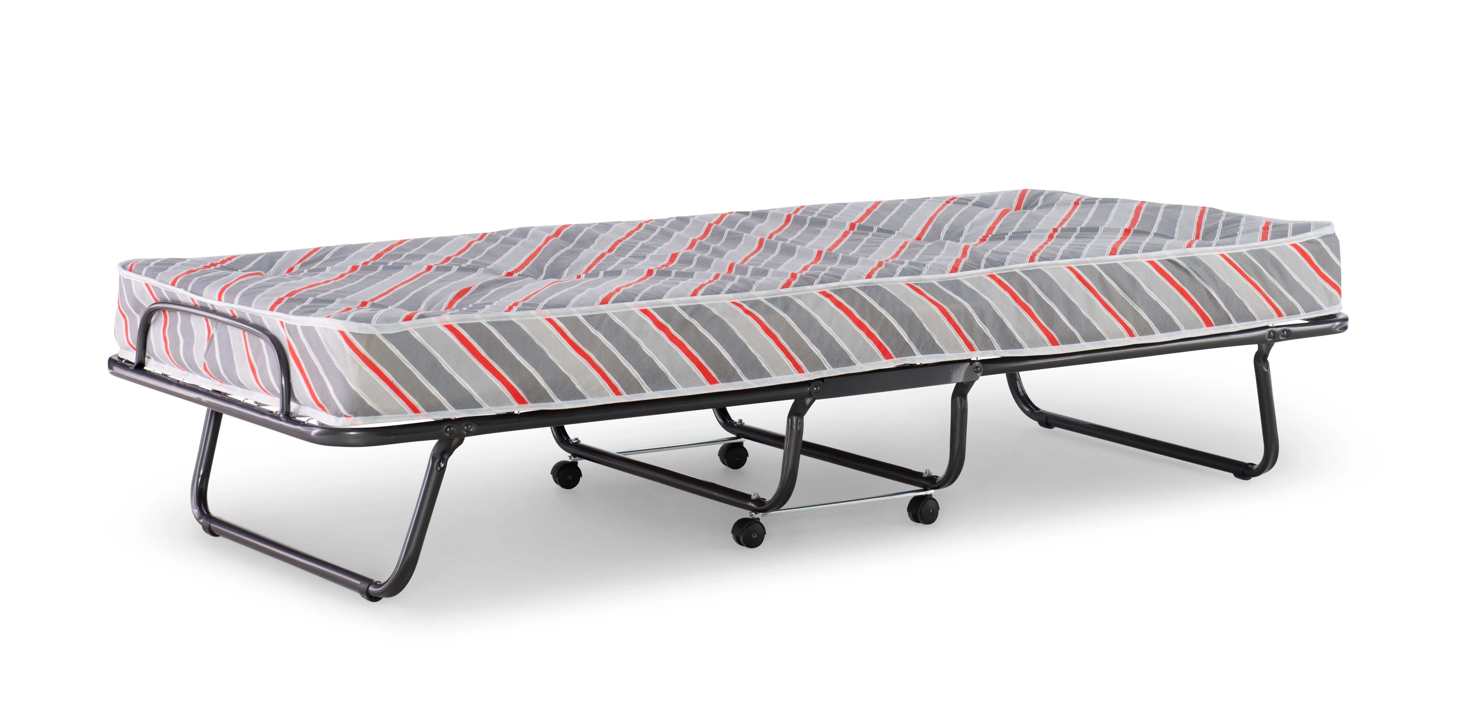 Linon Torino Folding Rollaway Guest Bed with 4" Innerspring Mattress, Cot(Multicolor) Image 6