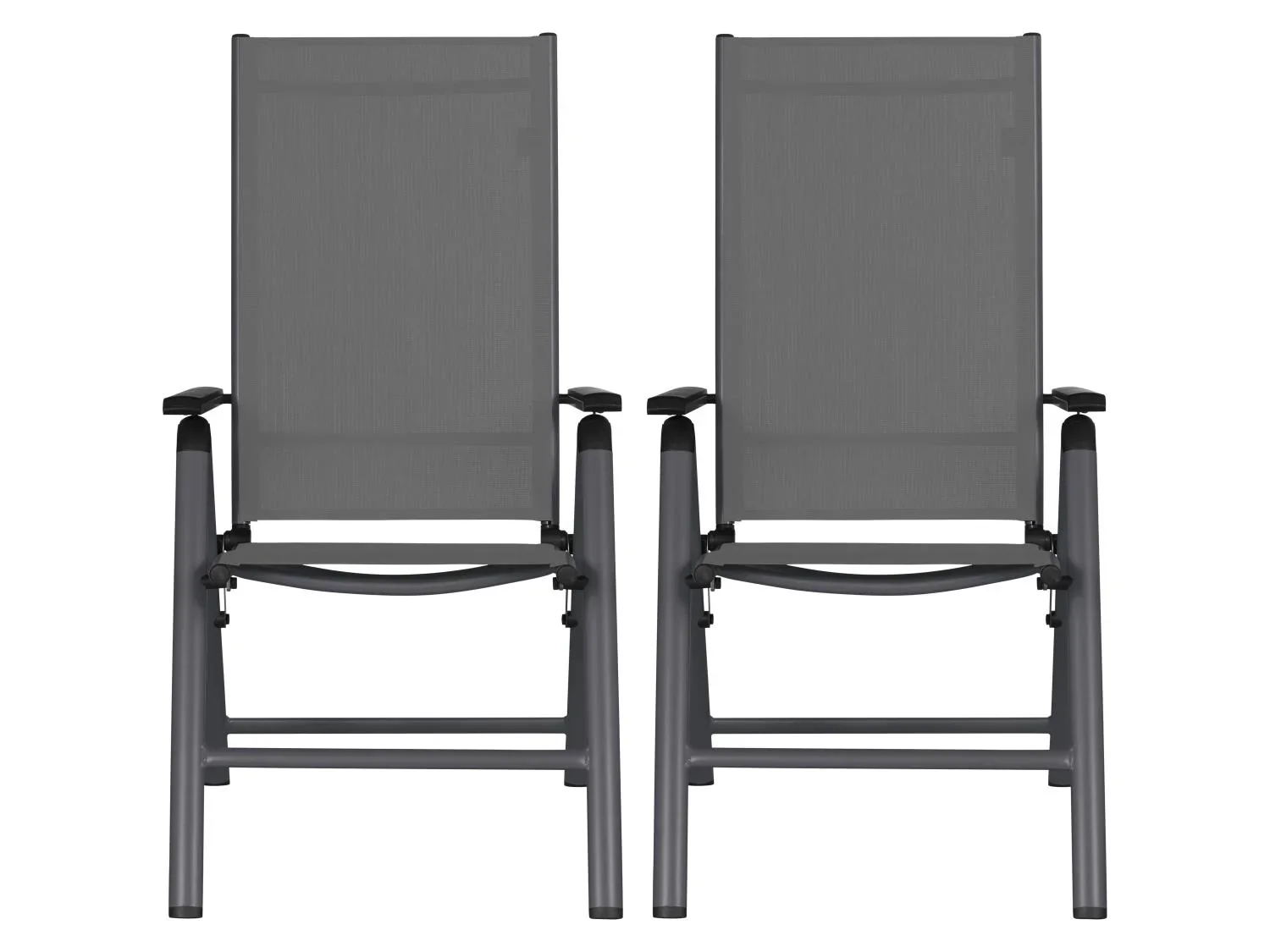 LIVARNO Lot de 2 fauteuils pliants en aluminium Houston