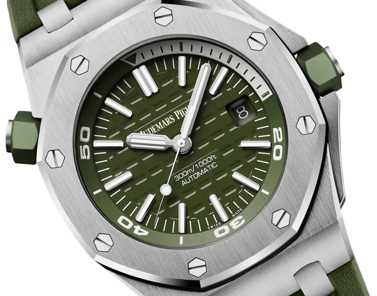 【Super Clone】Audemars Piguet OFFSHORE DIVER Khaki Dial 42mm 15710ST.OO.A052CA.01