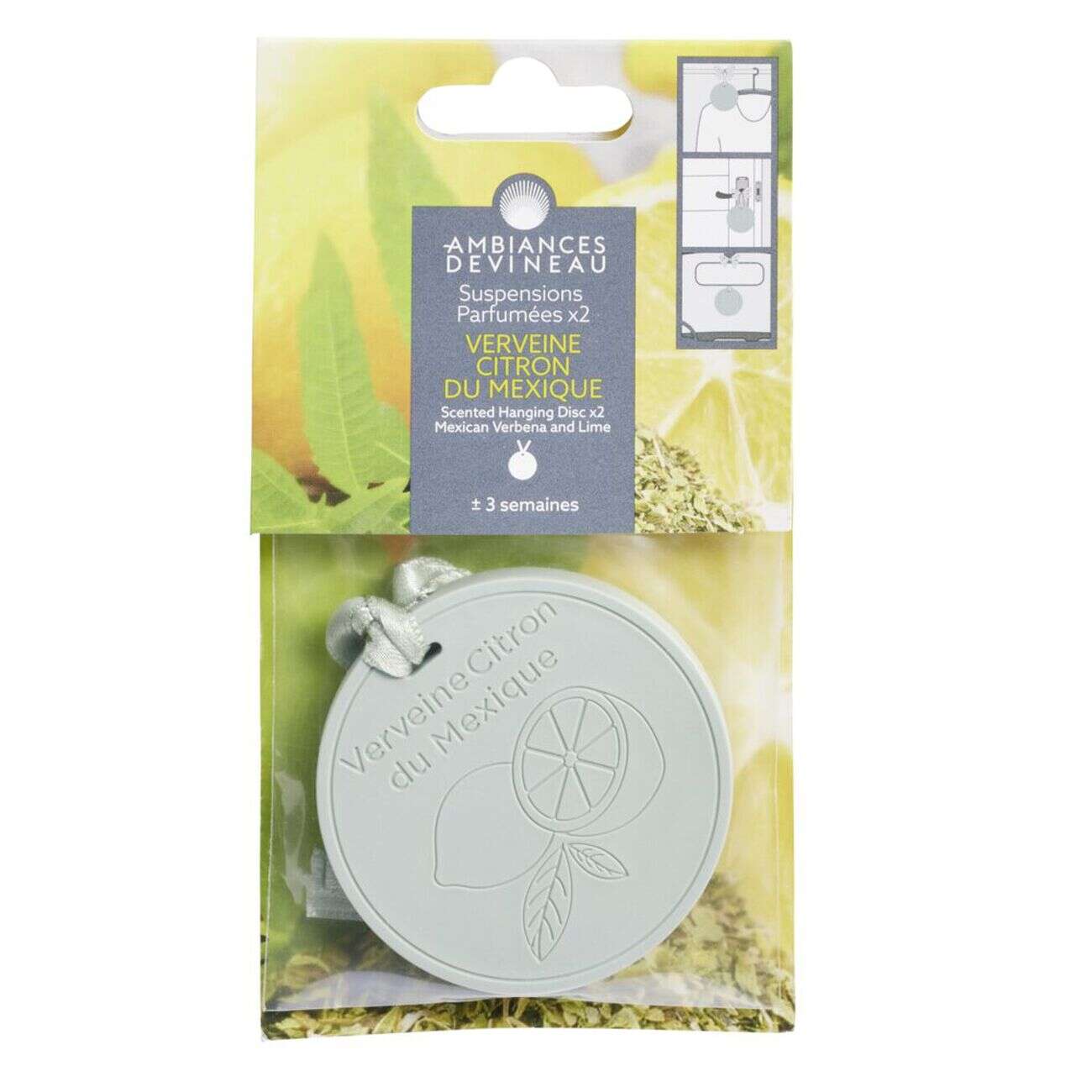 Suspension parfumée x2 Ambiances Devineau senteur verveine citron du Mexique