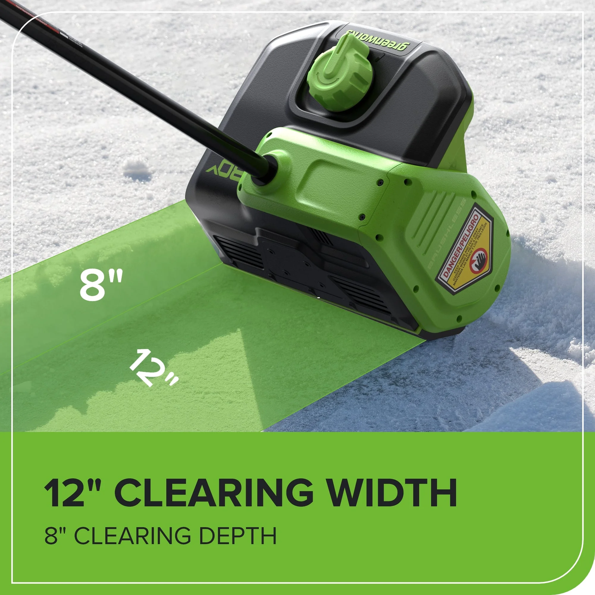 Open Box 80V 12" Cordless Battery LED Snow Shovel with Directional Vanes, 4.0Ah Battery and Charger - Image 5