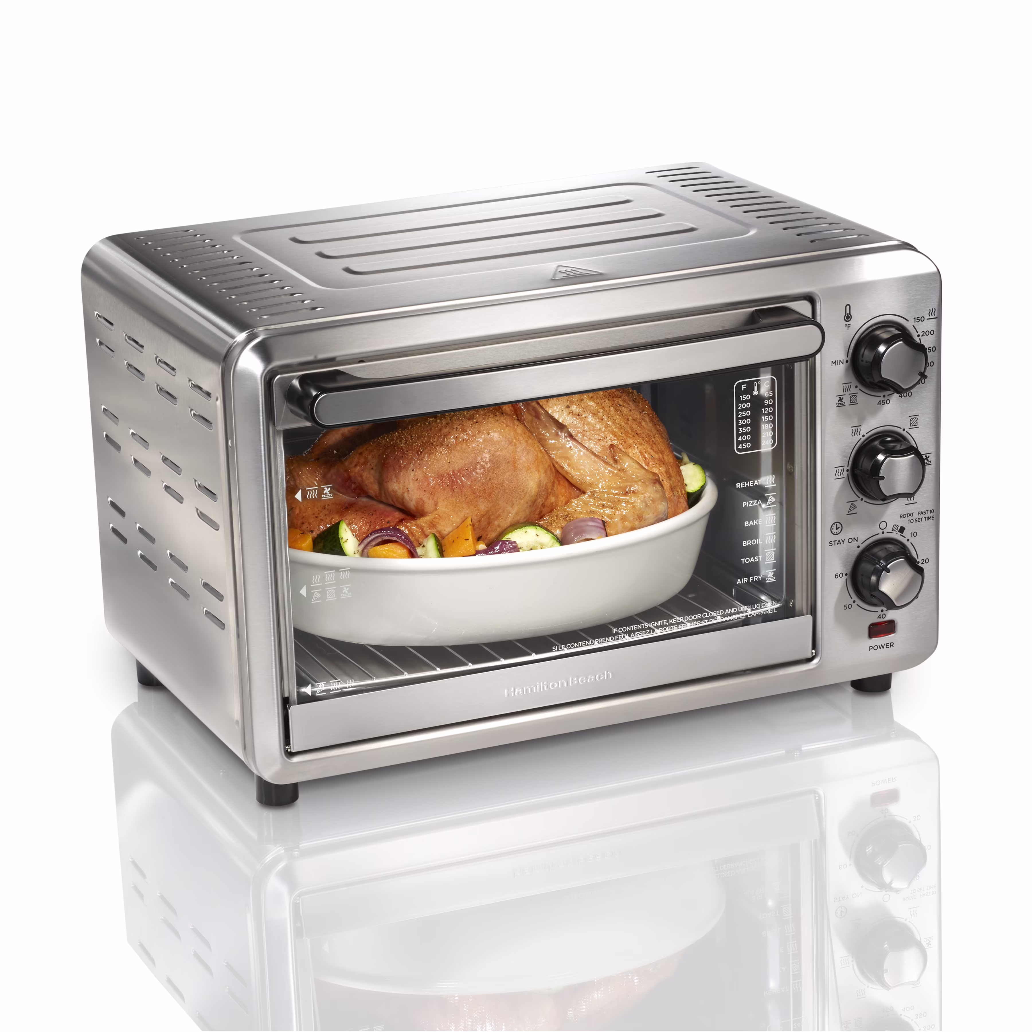 Sure Crisp 6 Slice Countertop Toaster Oven with Sure Crisp Air Fryer Function, Stainless Steel(6 Slice)