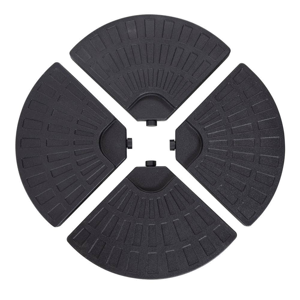 Plastic Patio Umbrella Base Weights Water/Sand Filled Base in Black (4-Piece)