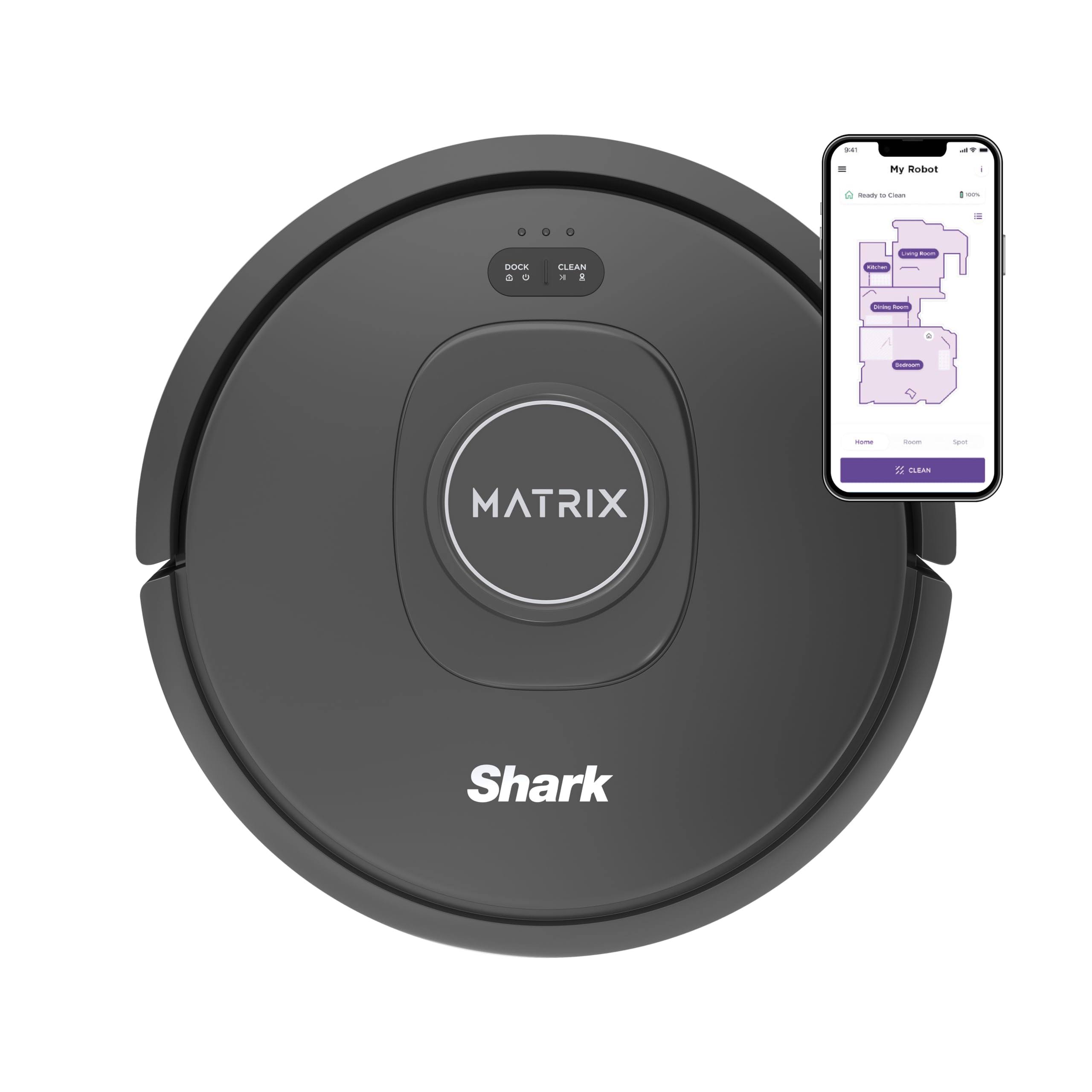 Shark Matrix Robot Vacuum for Carpets and Hardfloors with Self-Cleaning Brushroll and Precision Mapping RV2310