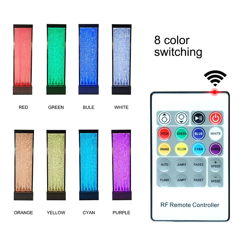 72'' Acrylic Bubble Fountain, Standing Bubble Panel, Color Lights/Remote Ctrl Image 8