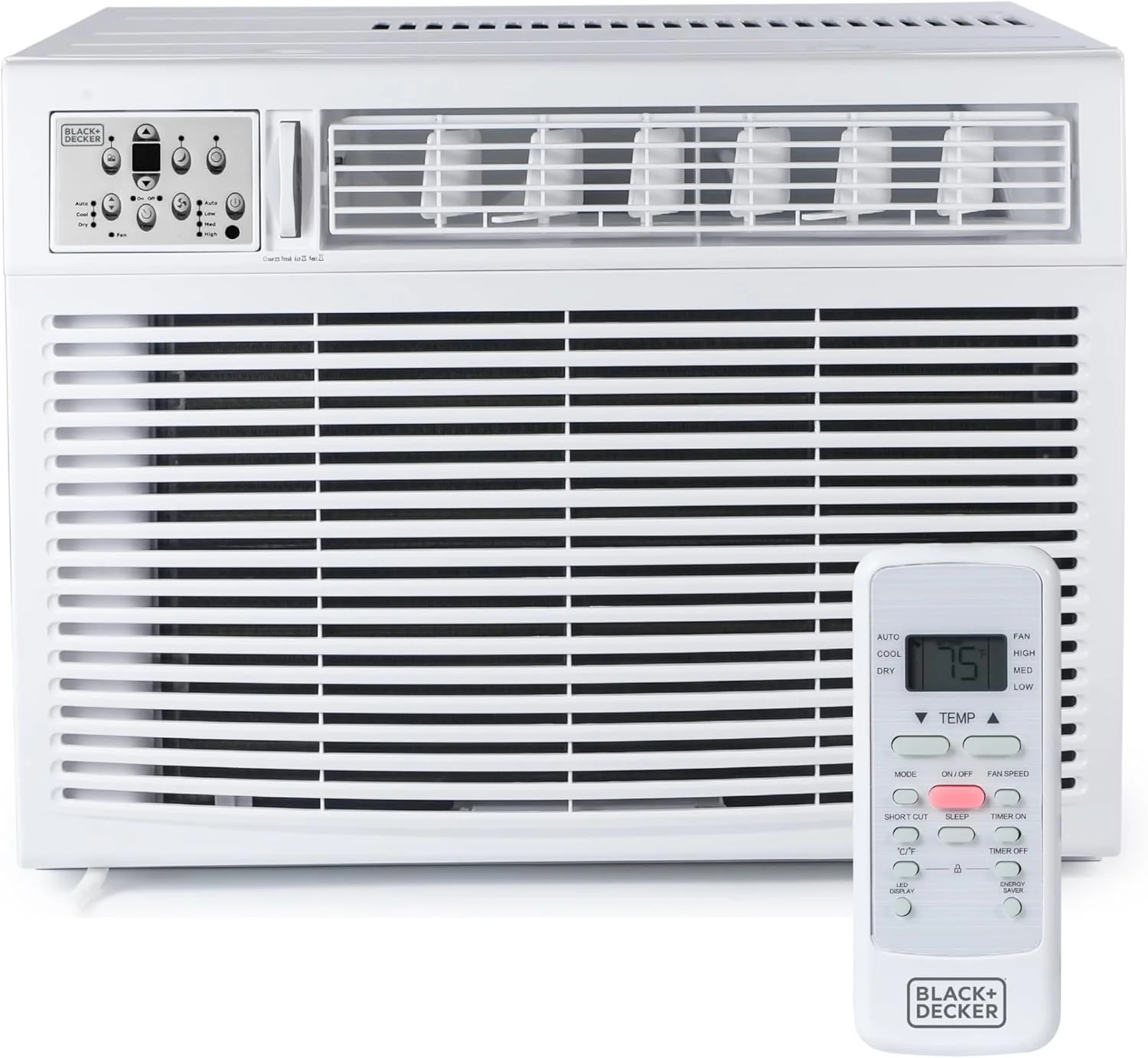 Climatiseur de fenêtre BLACK+DECKER 5000 BTU, refroidit jusqu'à 150 pieds carrés, unité de climatisation avec commandes mécaniques, modes ventilation seule et refroidissement manuels, BD05MWT6, blanc
